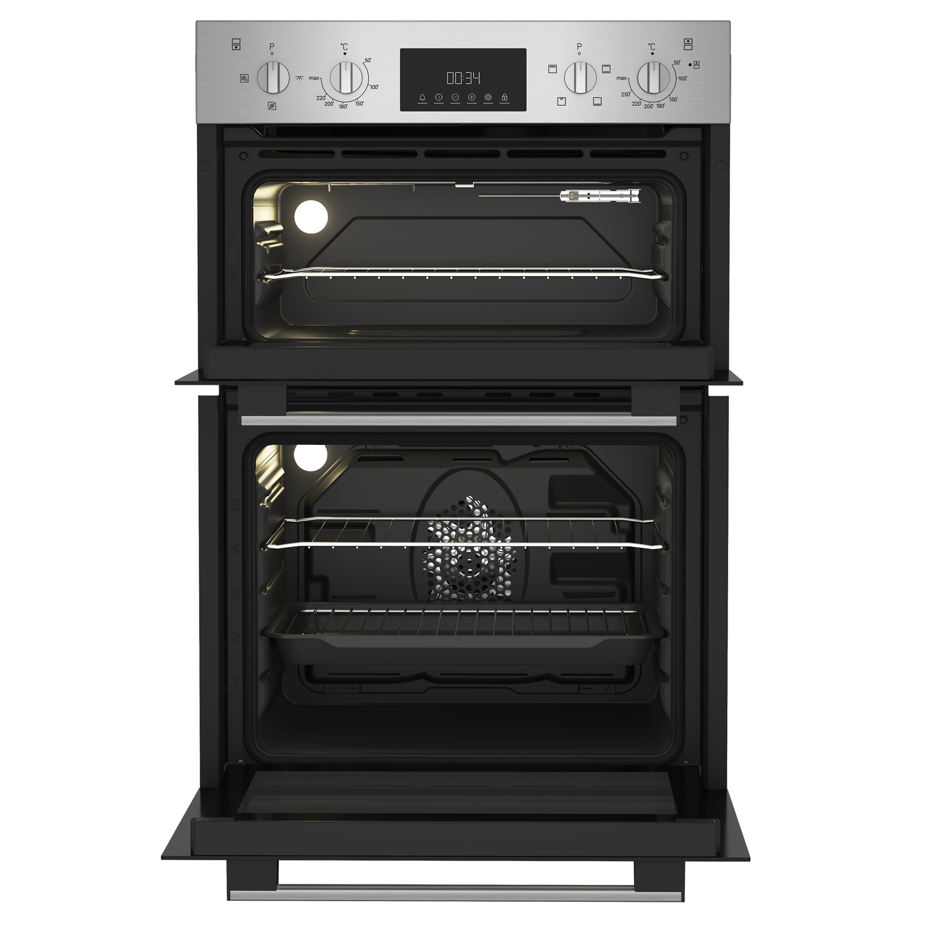 Indesit DII10DIX Built In Electric Double Oven in Stainless Steel, photo 2