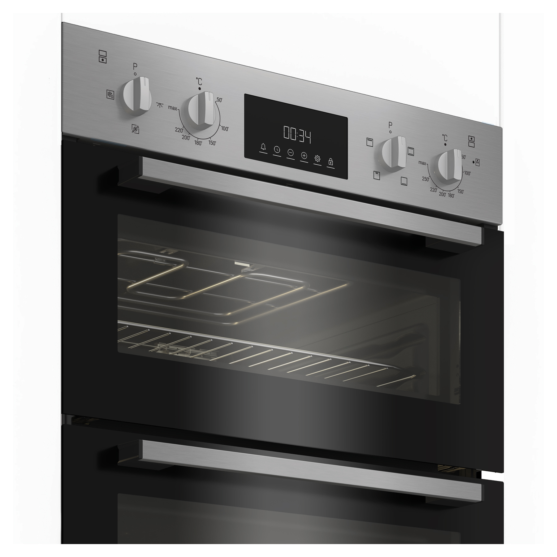 Indesit DII10DIX Built In Electric Double Oven in Stainless Steel, photo 3