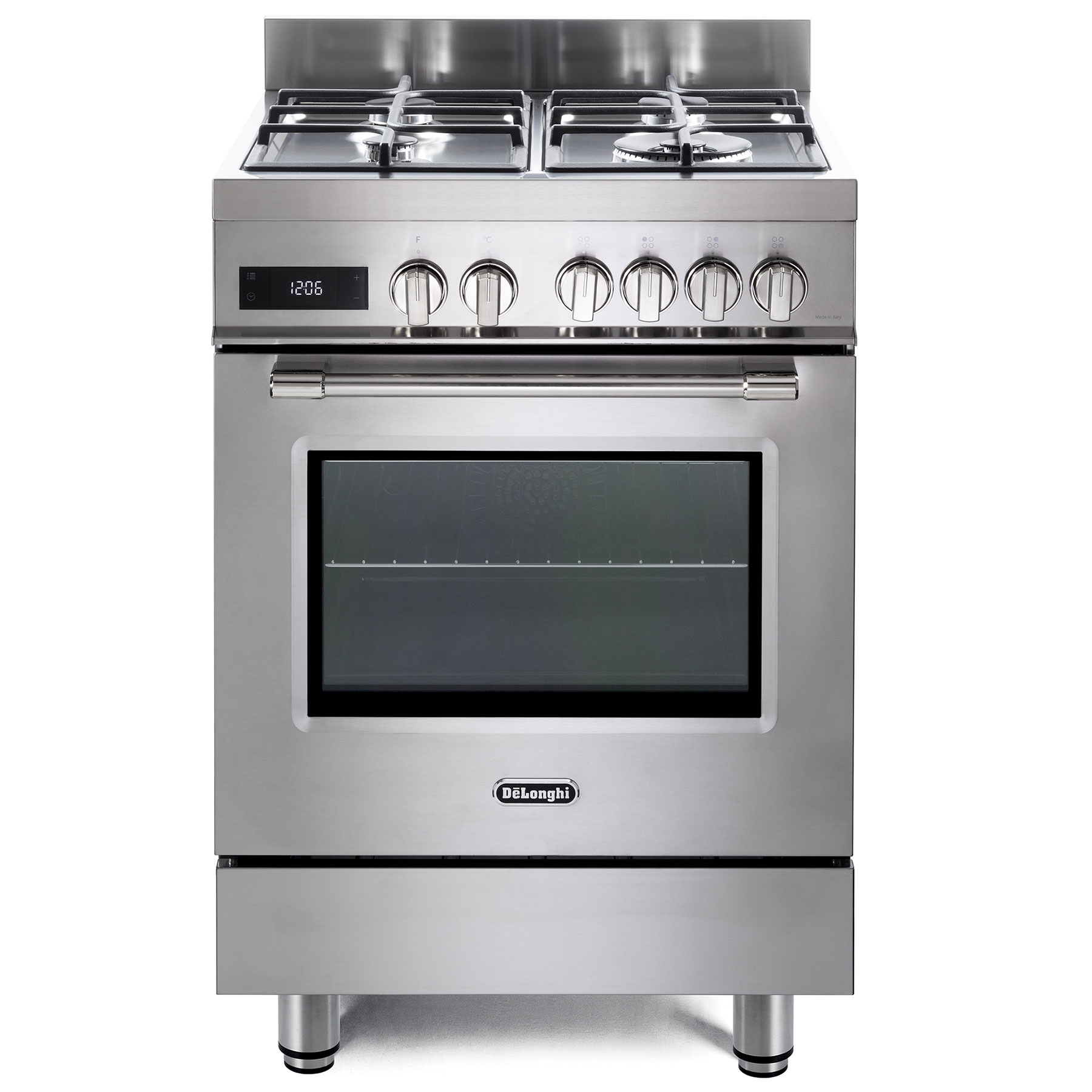 Image of Delonghi DSC626MF 60cm Single Cavity Dual Fuel Cooker in St St Wok Bur