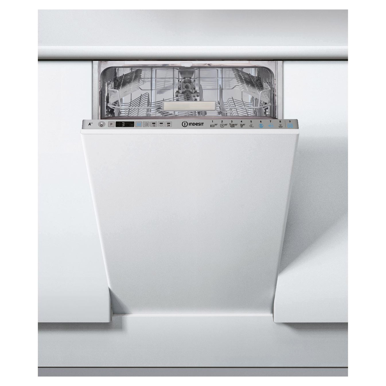 Image of Indesit DSIO3T224EZ 45cm Fully Integrated Slimline Dishwasher 10 Place