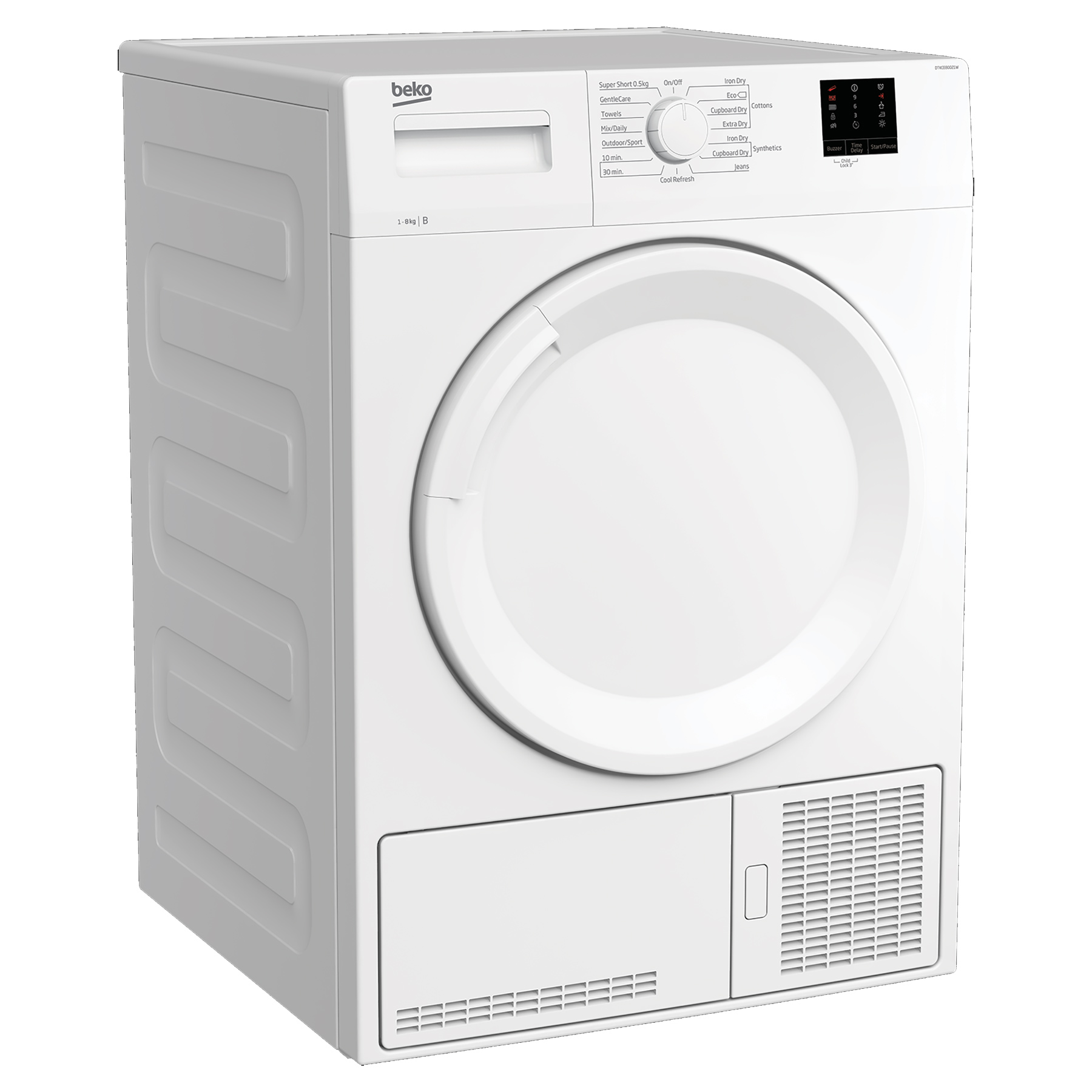 Beko DTKCE80021W 8kg Condenser Dryer in White B Rated with Sensor Dry, photo 2