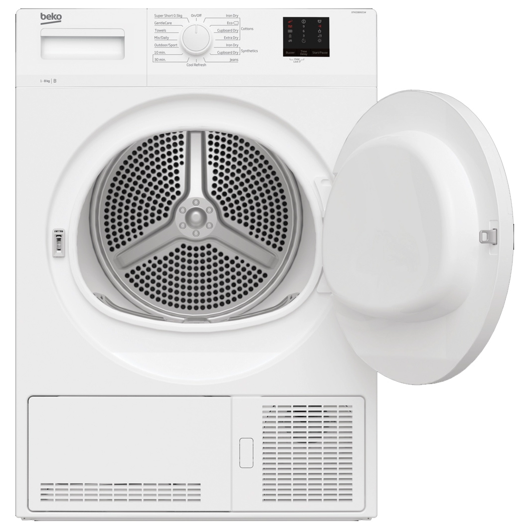 Beko DTKCE80021W 8kg Condenser Dryer in White B Rated with Sensor Dry, photo 3
