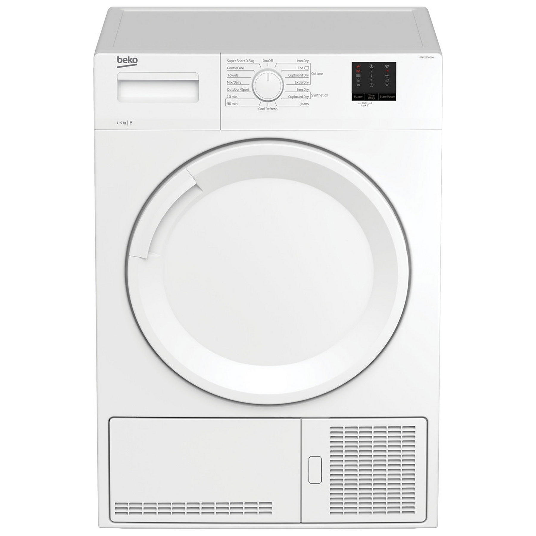 Beko DTKCE90021W 9kg Condenser Dryer in White B Rated Sensor Drying