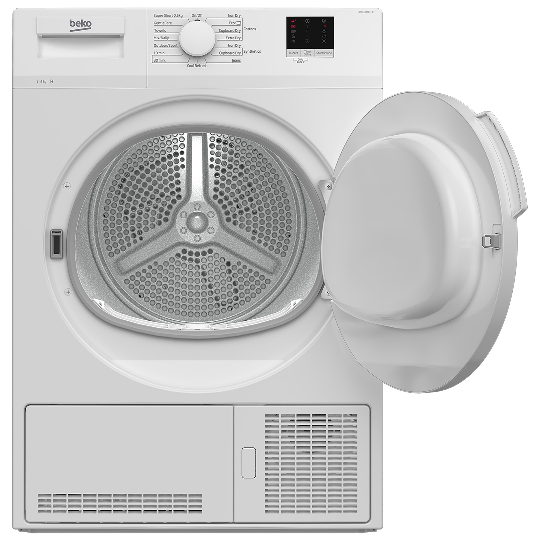 Beko DTLCE80041W 8kg Condenser Dryer in White B Rated Sensor Drying, photo 2