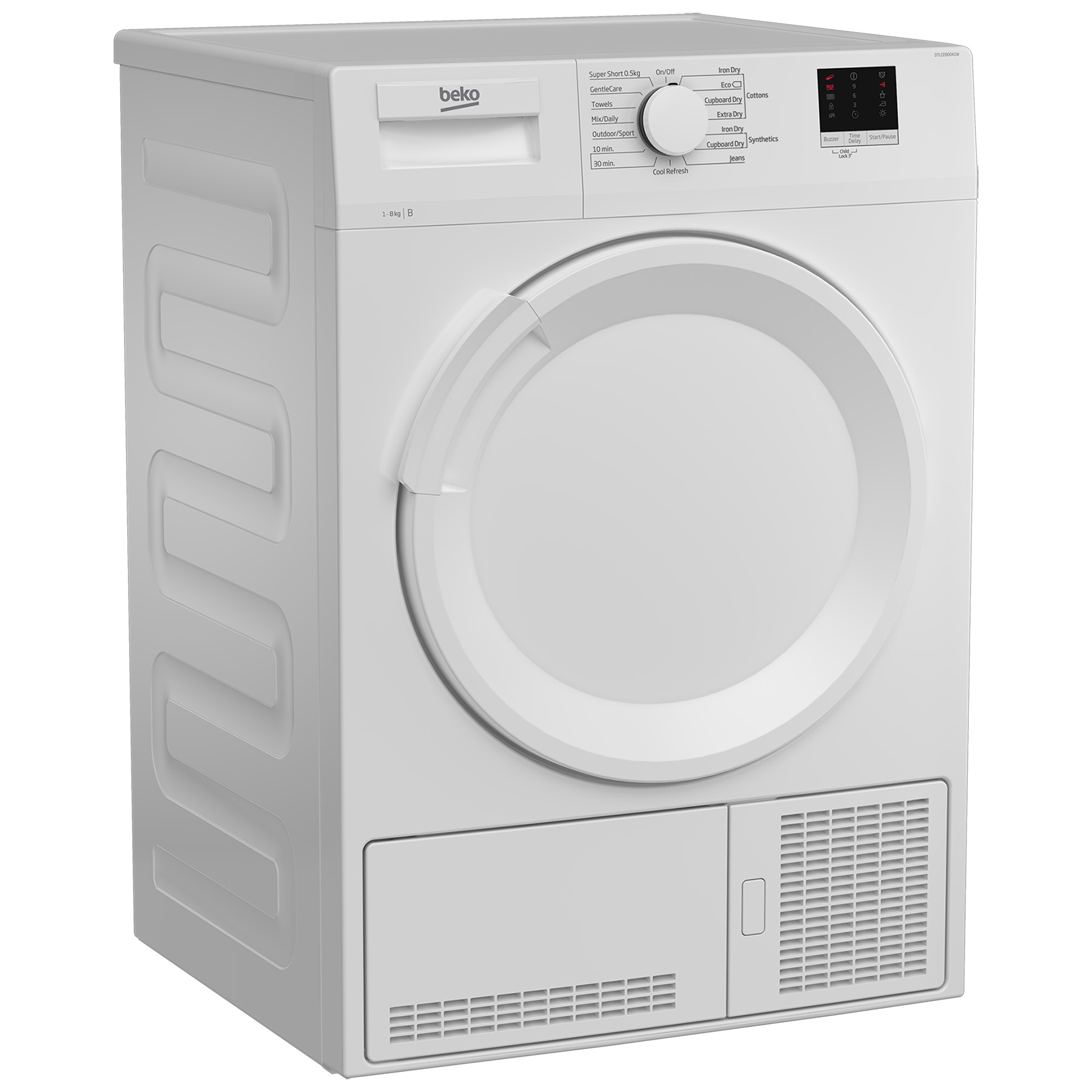Beko DTLCE80041W 8kg Condenser Dryer in White B Rated Sensor Drying, photo 3