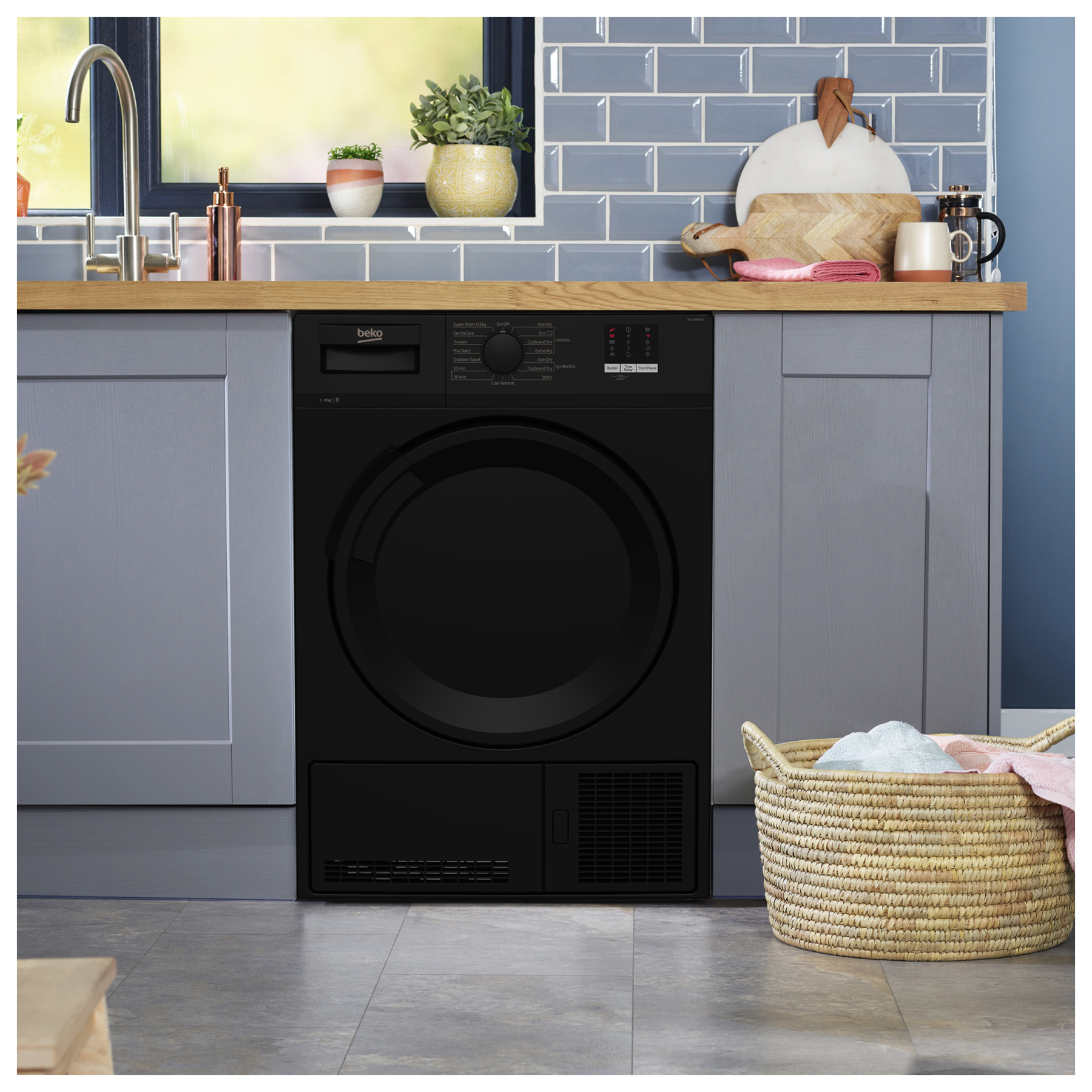 Beko DTLCE80051B 8kg Freestanding Condenser Tumble Dryer with Sensor Programmes Black, photo 3