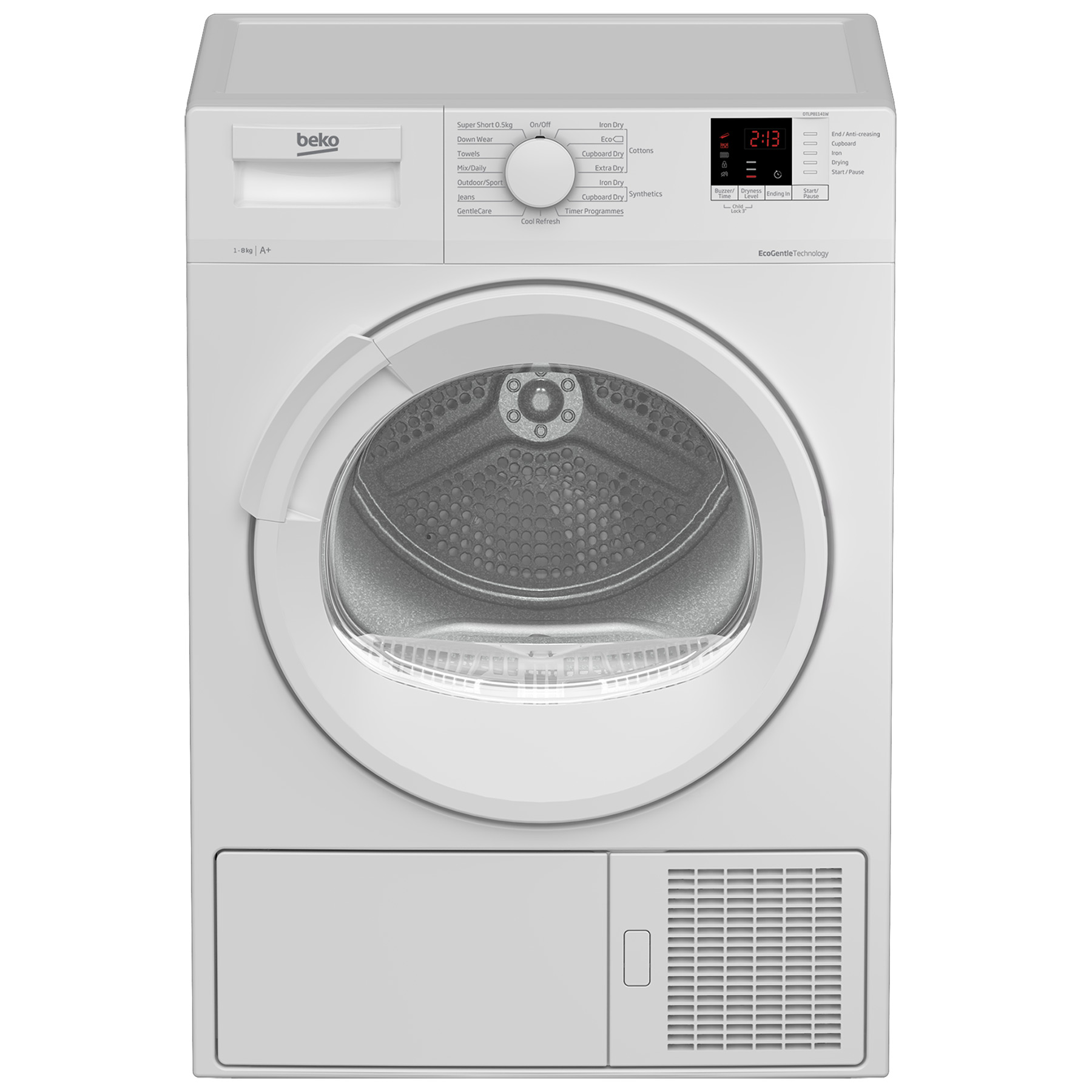 Image of Beko DTLP81141W 8kg Heat Pump Condenser Dryer in White A Rated