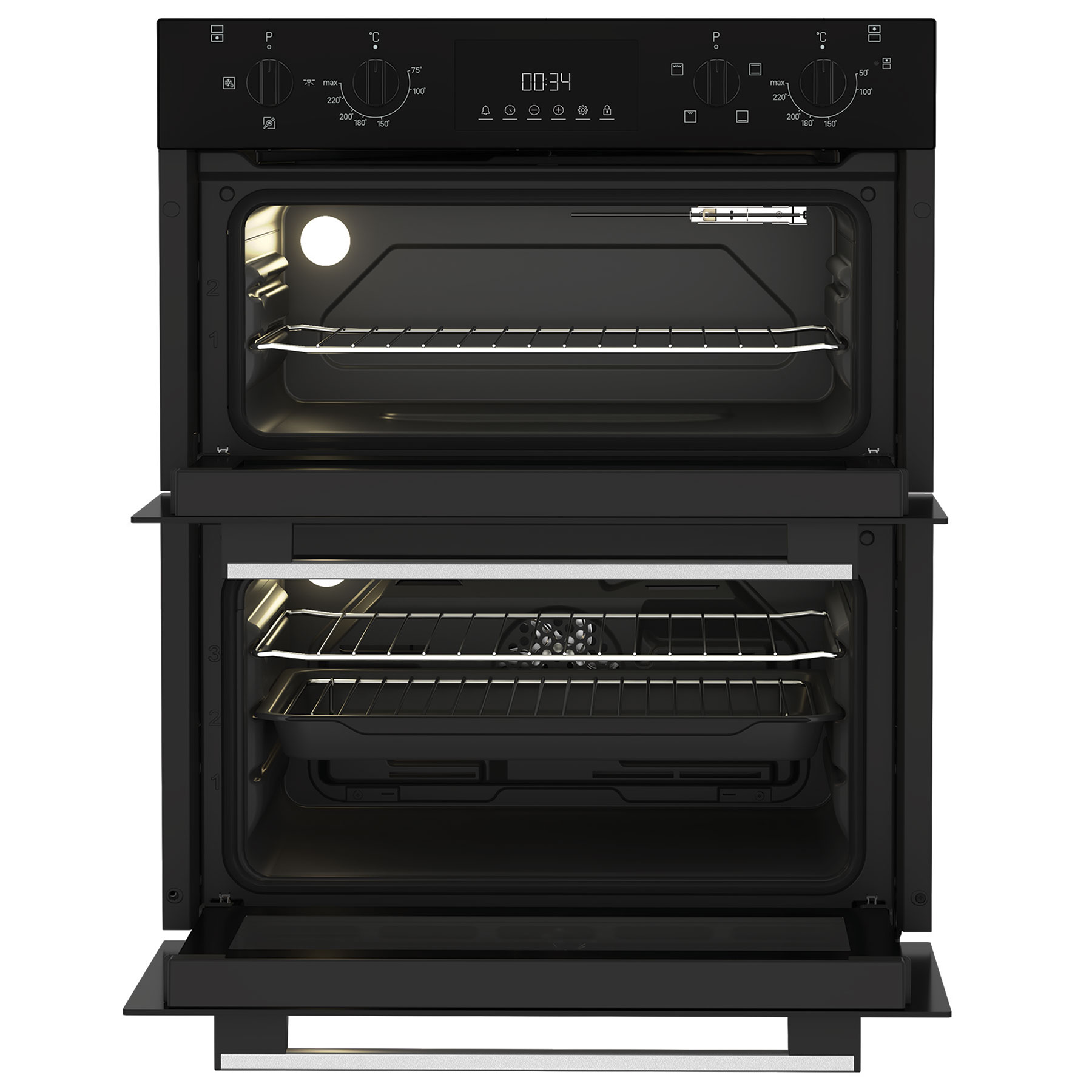 Indesit DUI10DB Built Under Electric Double Oven in Black Easy Clean E, photo 2