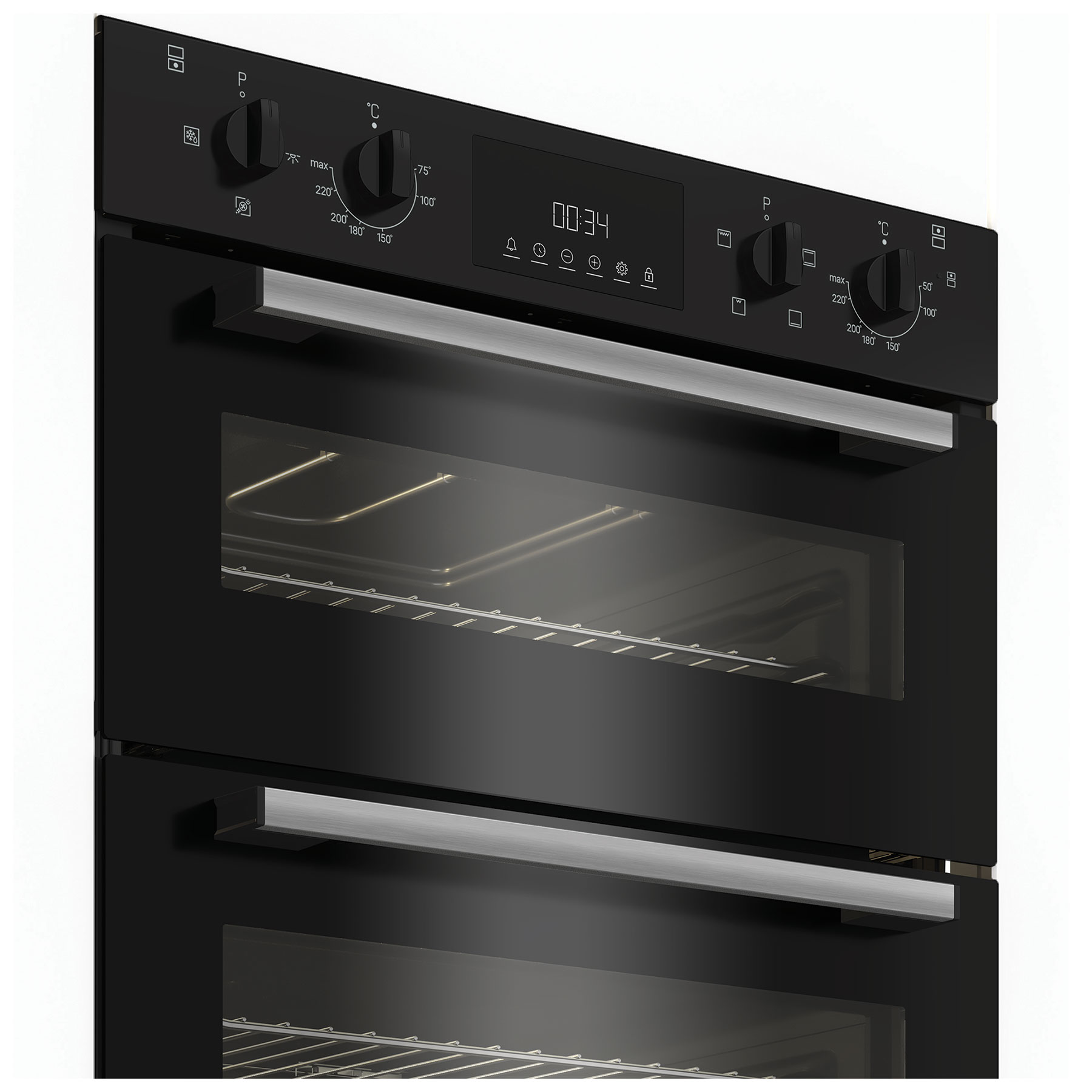 Indesit DUI10DB Built Under Electric Double Oven in Black Easy Clean E, photo 3