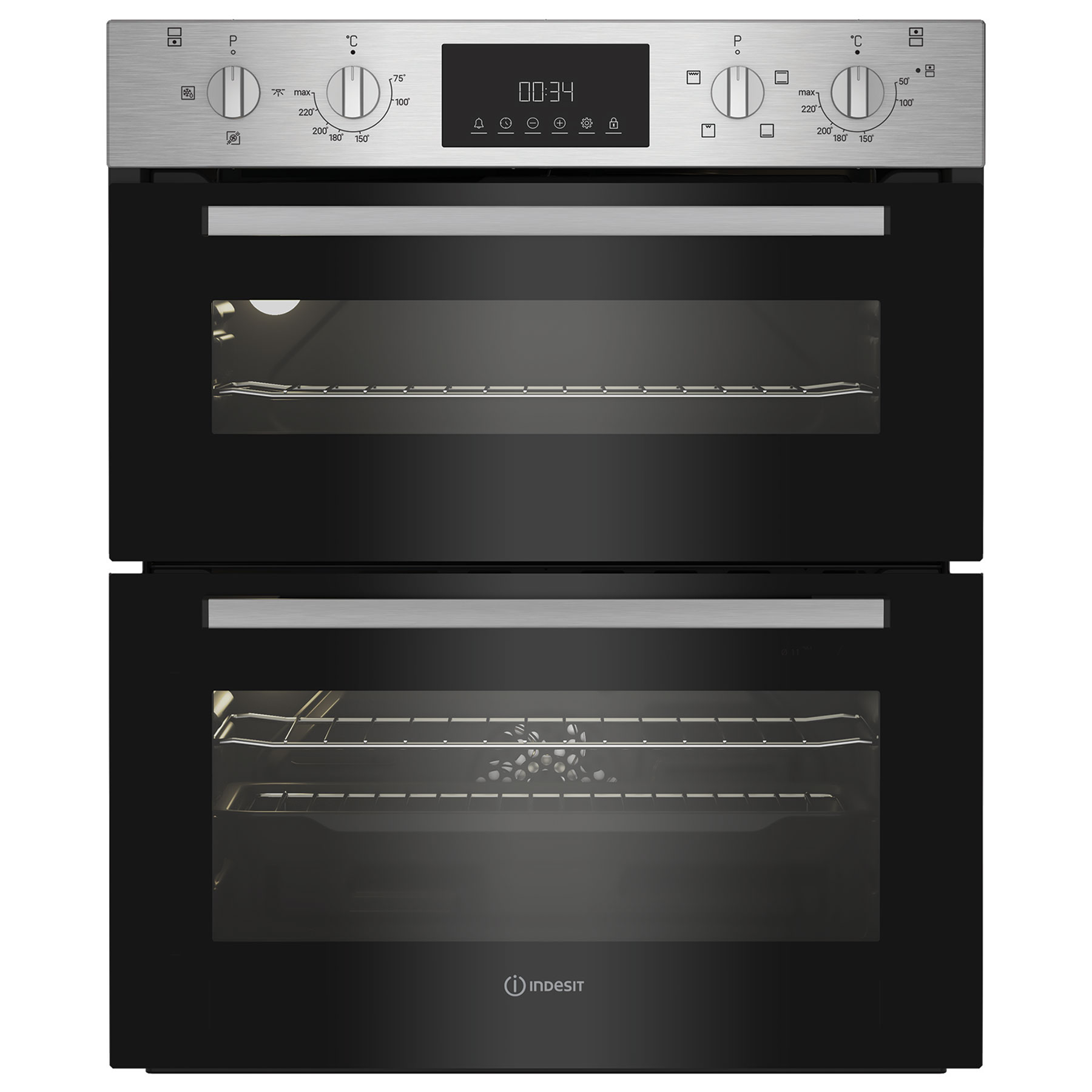 Indesit DUI10DIX Built Under Electric Double Oven in Stainless Steel E