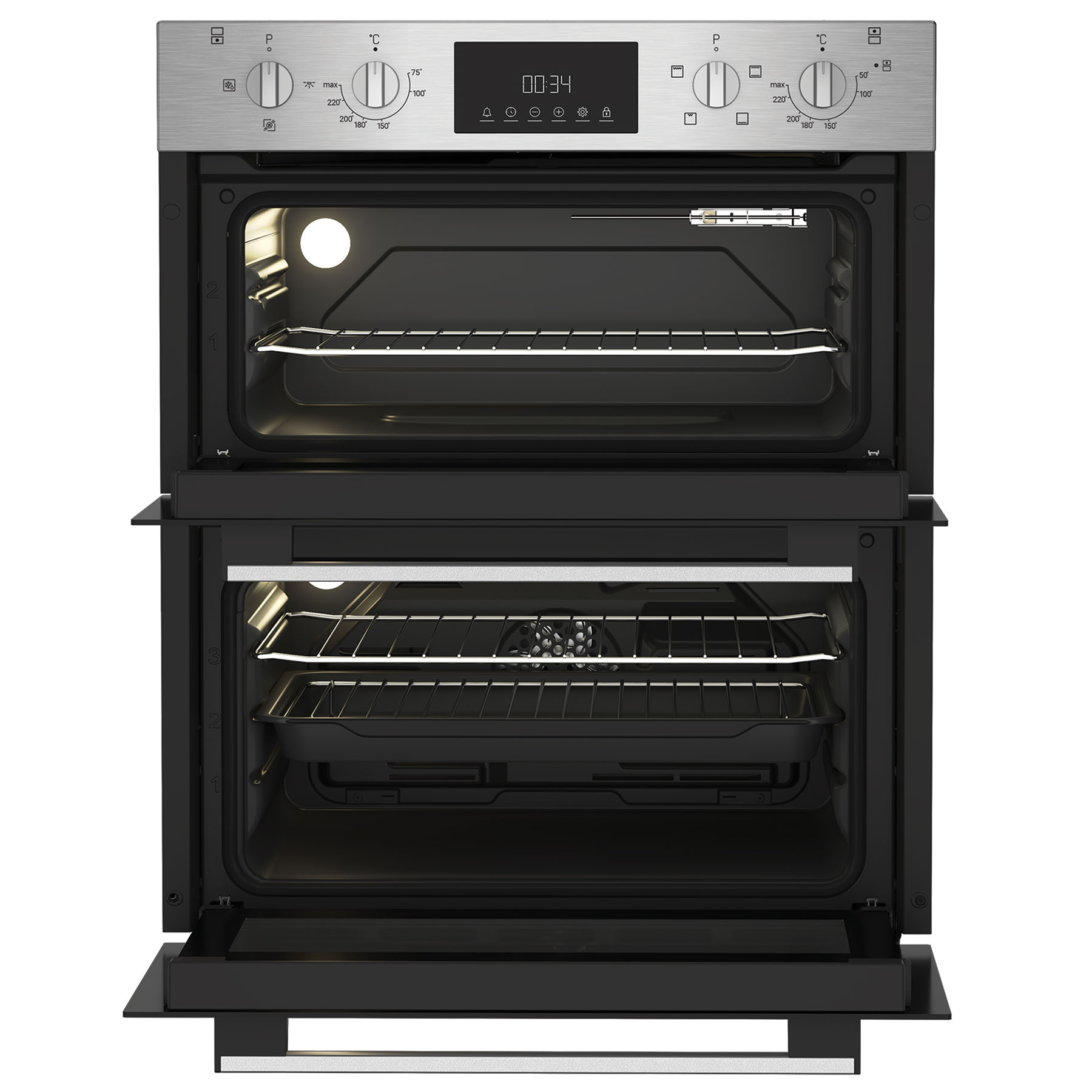 Indesit DUI10DIX Built Under Electric Double Oven in Stainless Steel E, photo 2