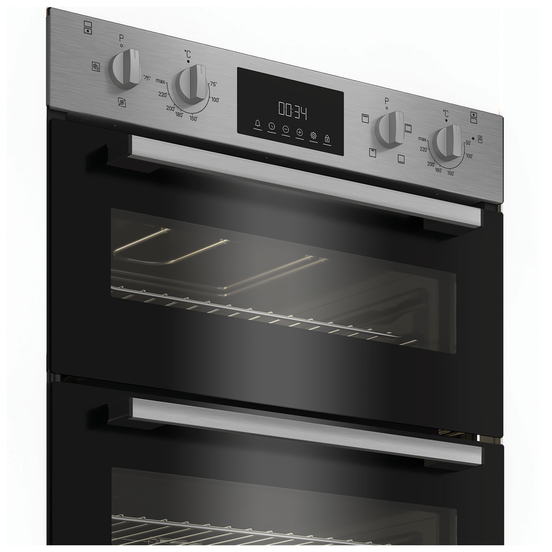 Indesit DUI10DIX Built Under Electric Double Oven in Stainless Steel E, photo 3