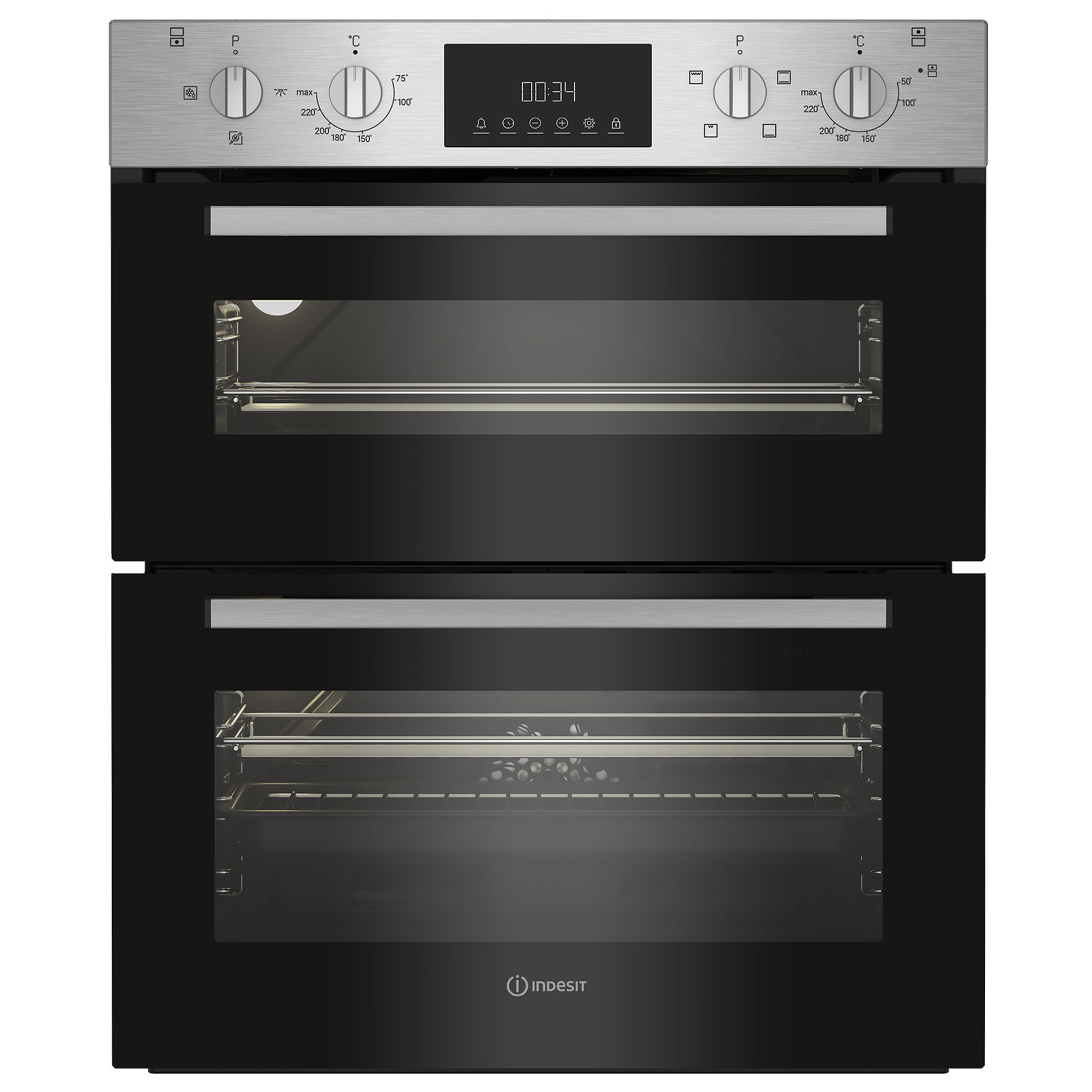 Indesit DUI12DIX Built Under Electric Double Oven in Stainless Steel C