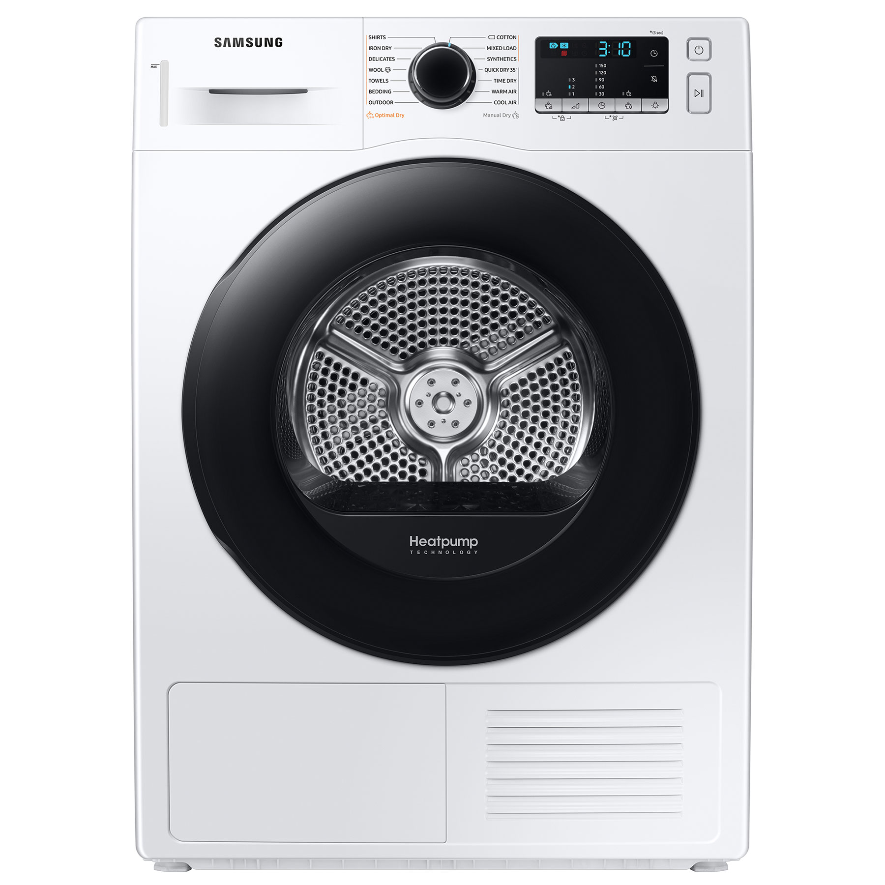 Photos - Tumble Dryer Samsung DV9BTA020AE 9kg Heat Pump Condenser Dryer in White A Rated 