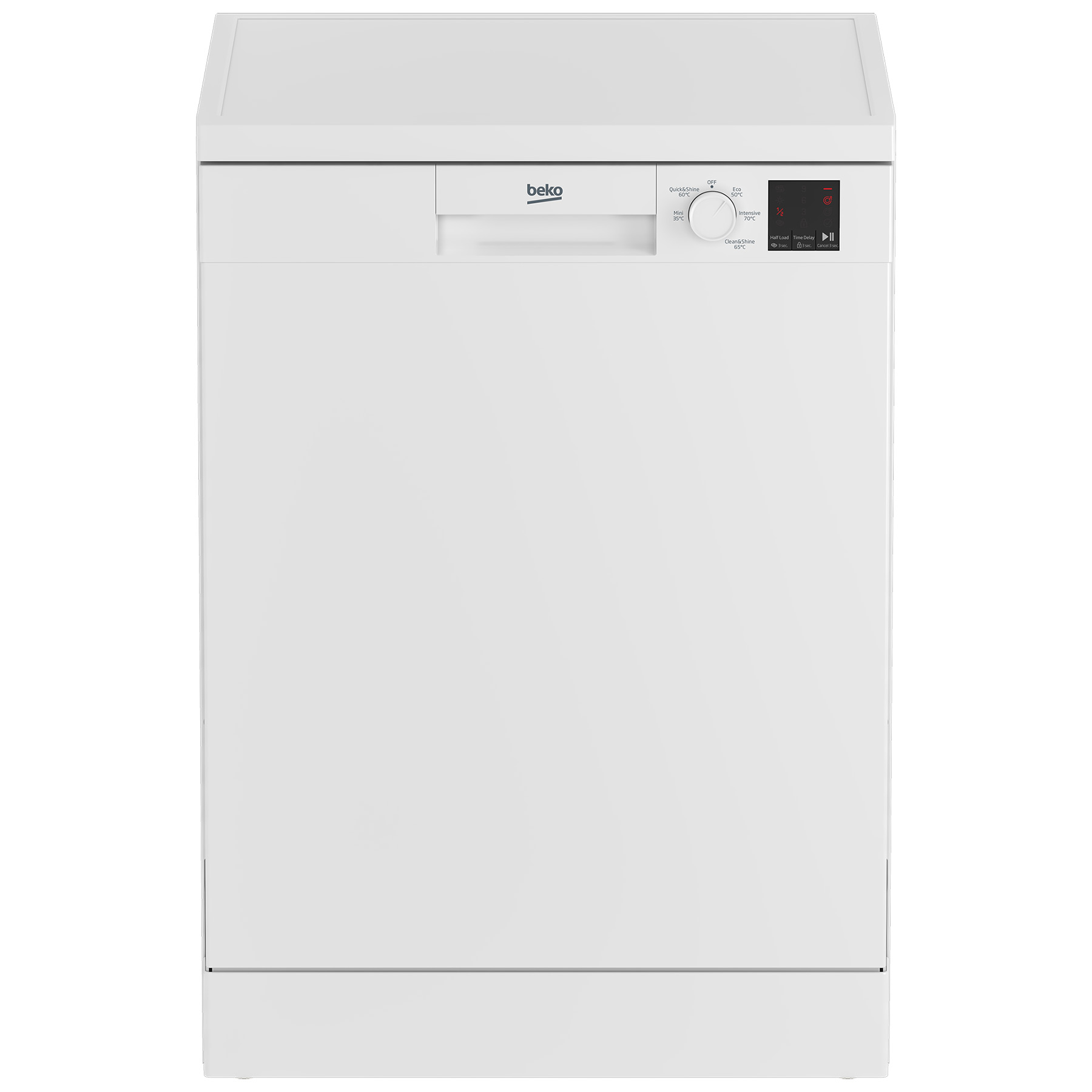 Image of Beko DVN05C20W 60cm Dishwasher in White 13 Place Setting E Rated