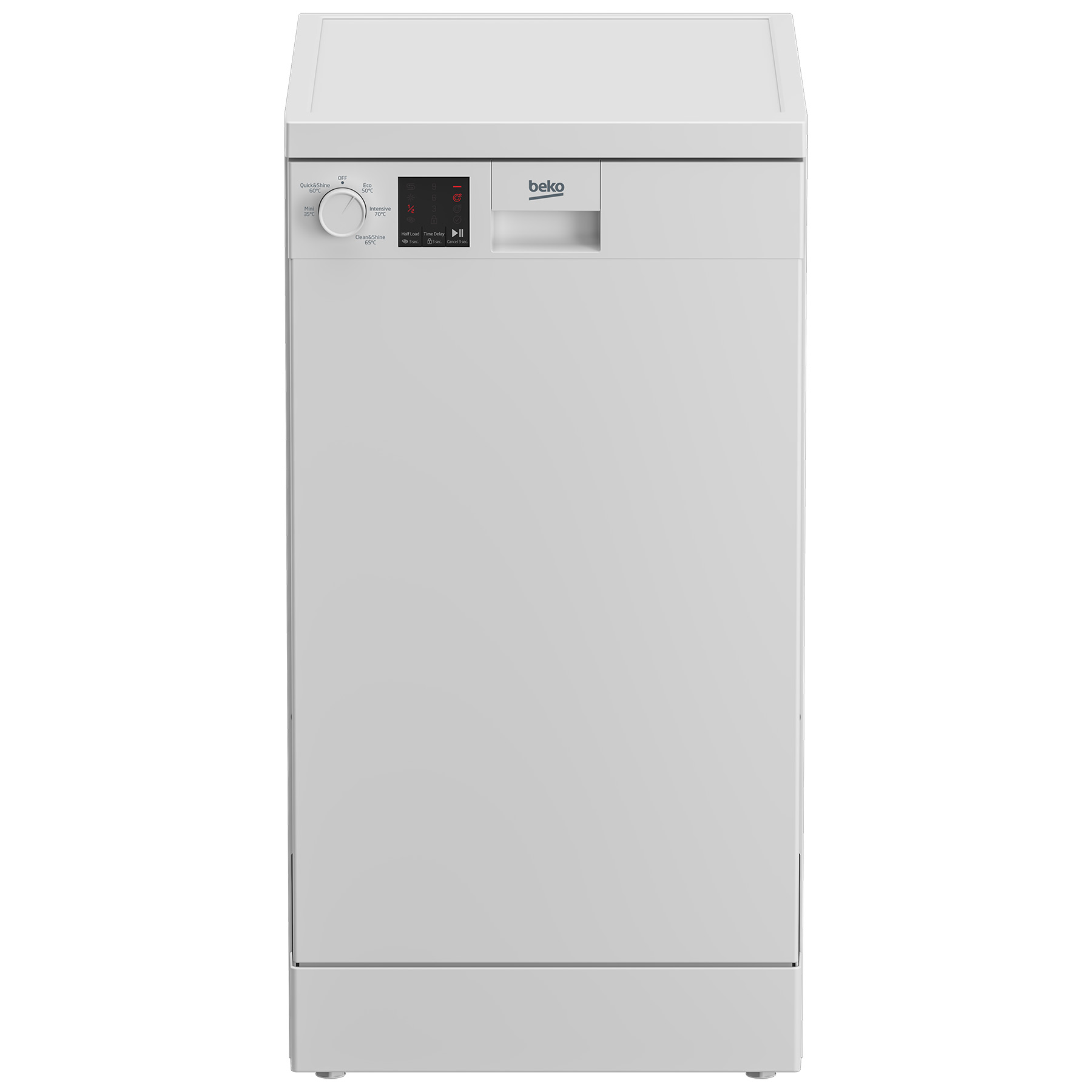 Image of Beko DVS05C20W 45cm Slimline Dishwasher White 10 Place Setting E Rated