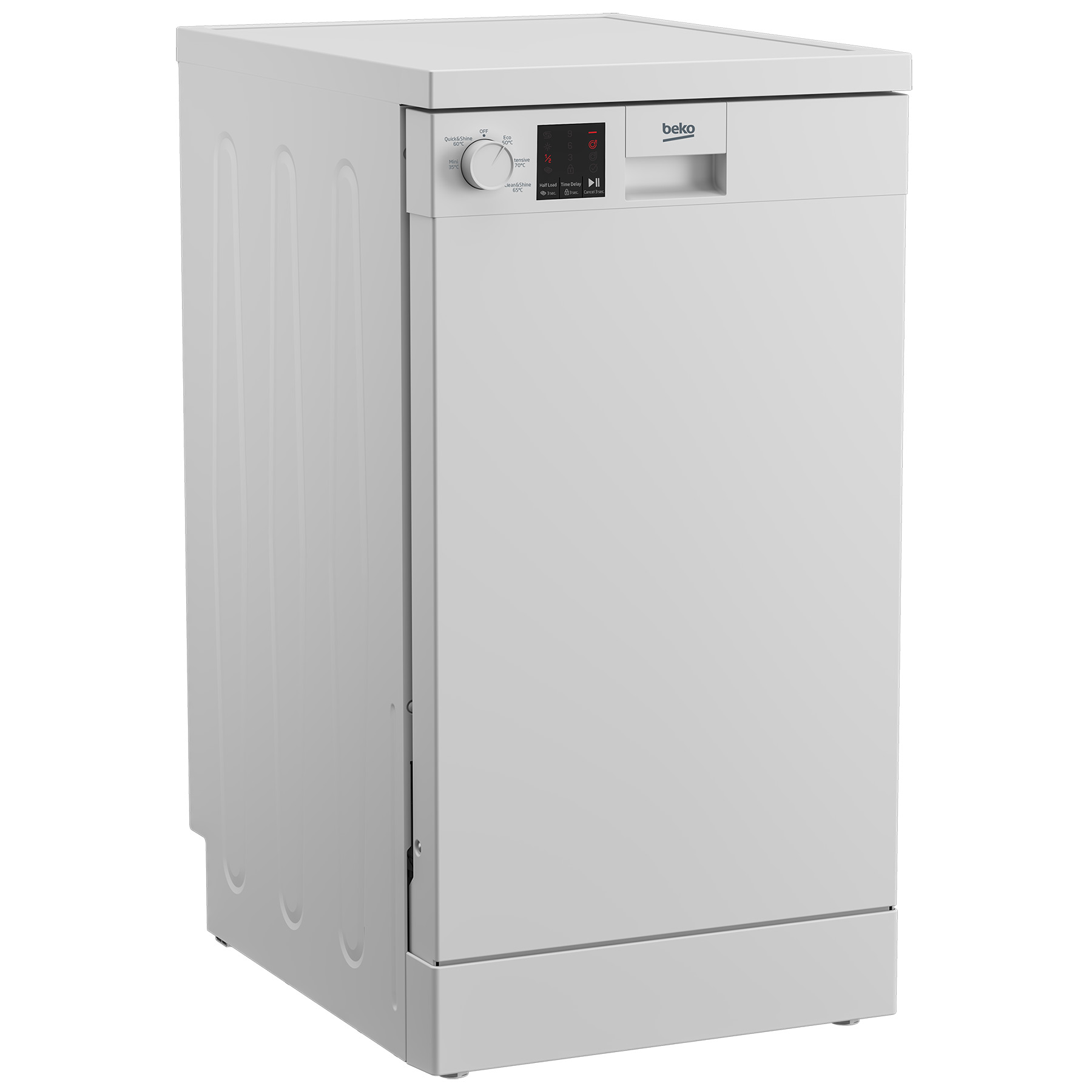Beko DVS05C20W 45cm Slimline Dishwasher White 10 Place Setting E Rated, photo 2
