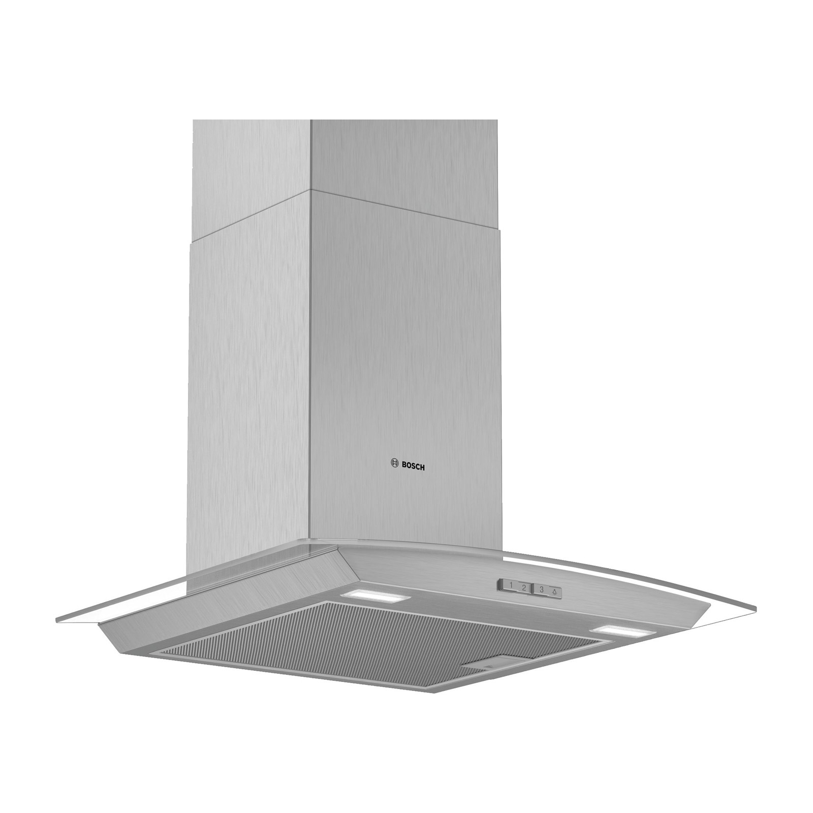Image of Bosch DWA64BC50B Series 2 60cm Curved Glass Chimney Hood Brushed Steel
