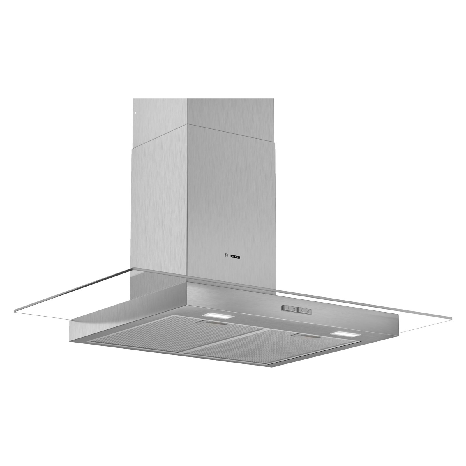 Image of Bosch DWG94BC50B Series 2 90cm Flat Glass Chimney Hood in Brushed Stee