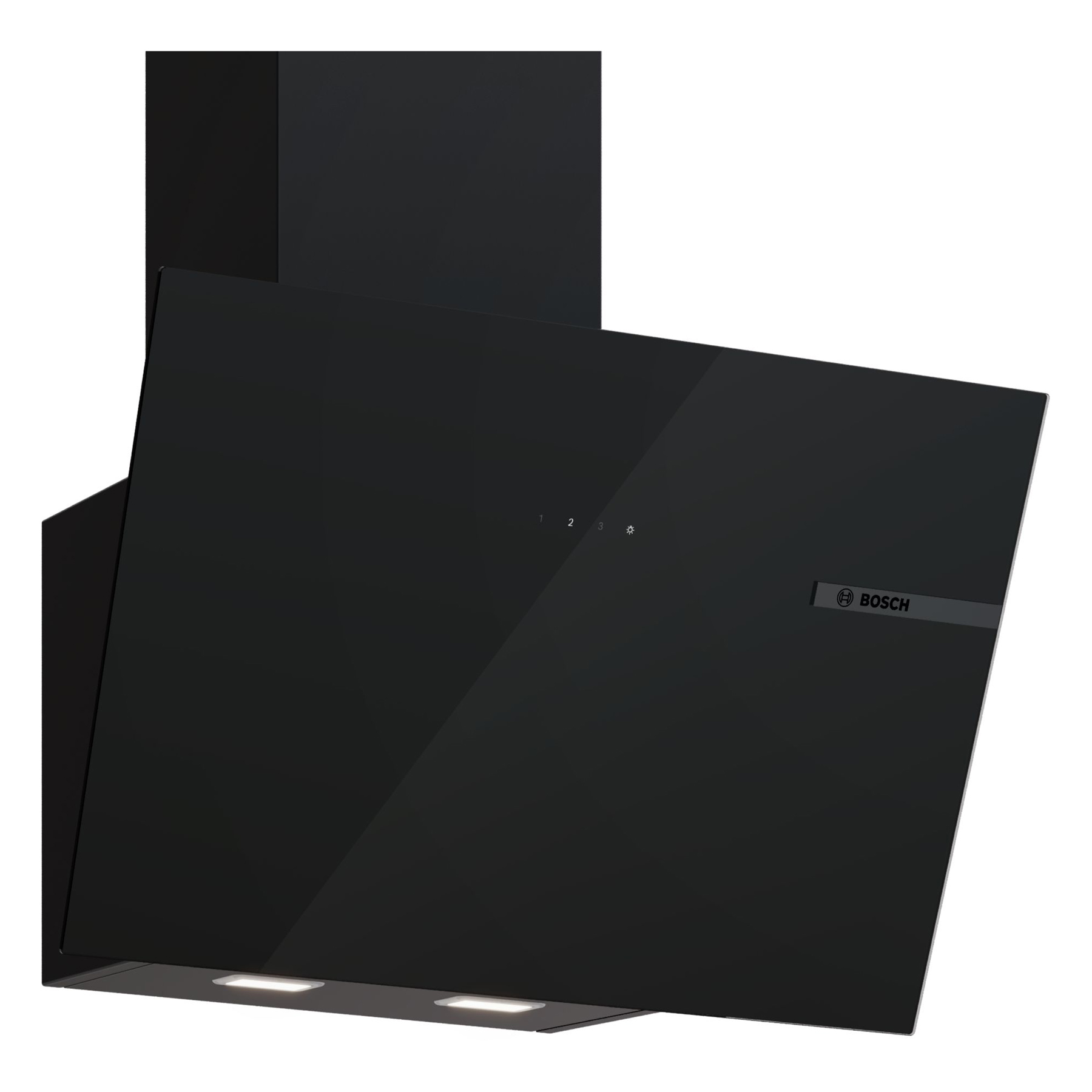 Bosch DWK65DF61B Series 4 60cm Angled Chimney Hood in Black Glass 3 Sp
