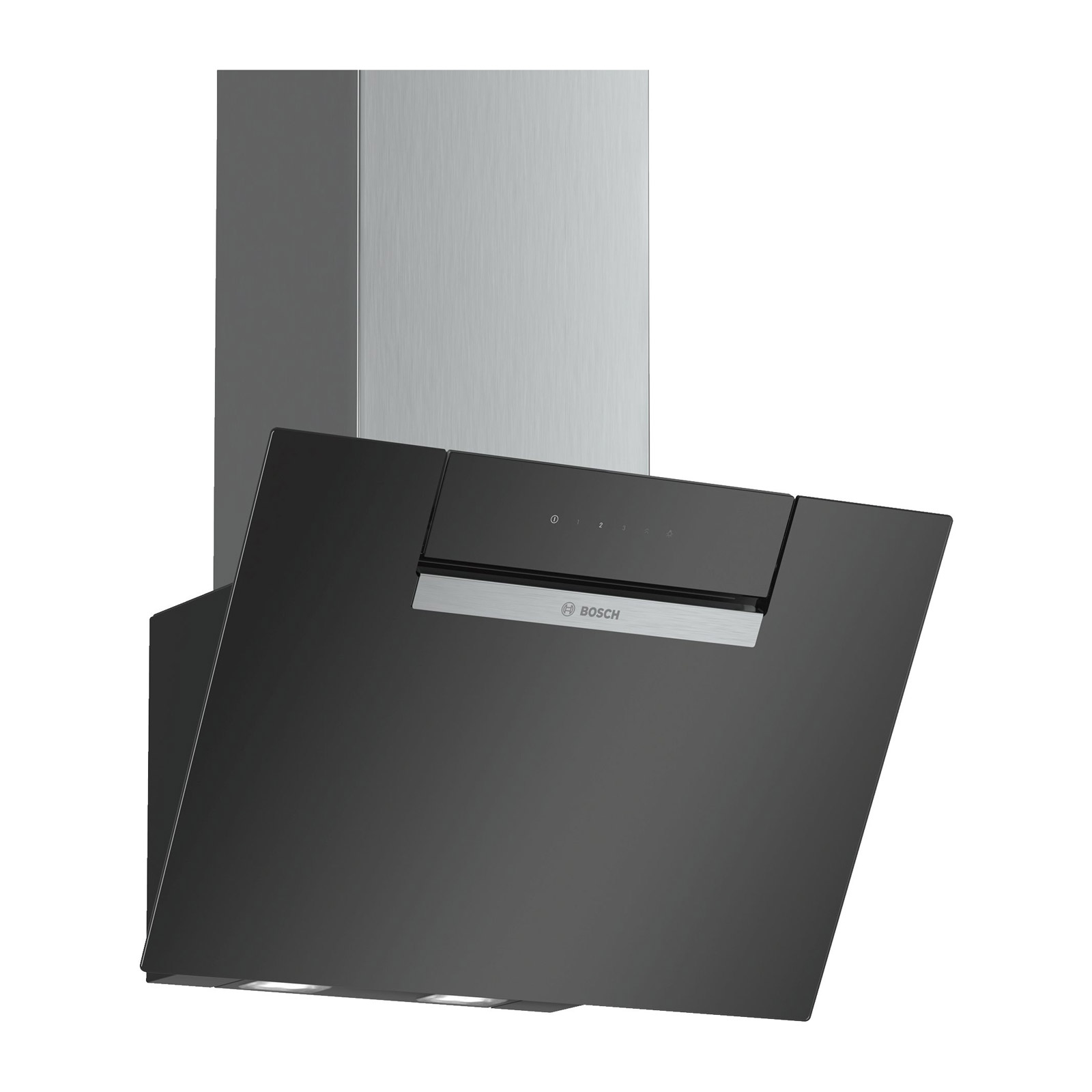 Image of Bosch DWK67EM60B Series 2 60cm Angled Chimney Hood in Black Glass