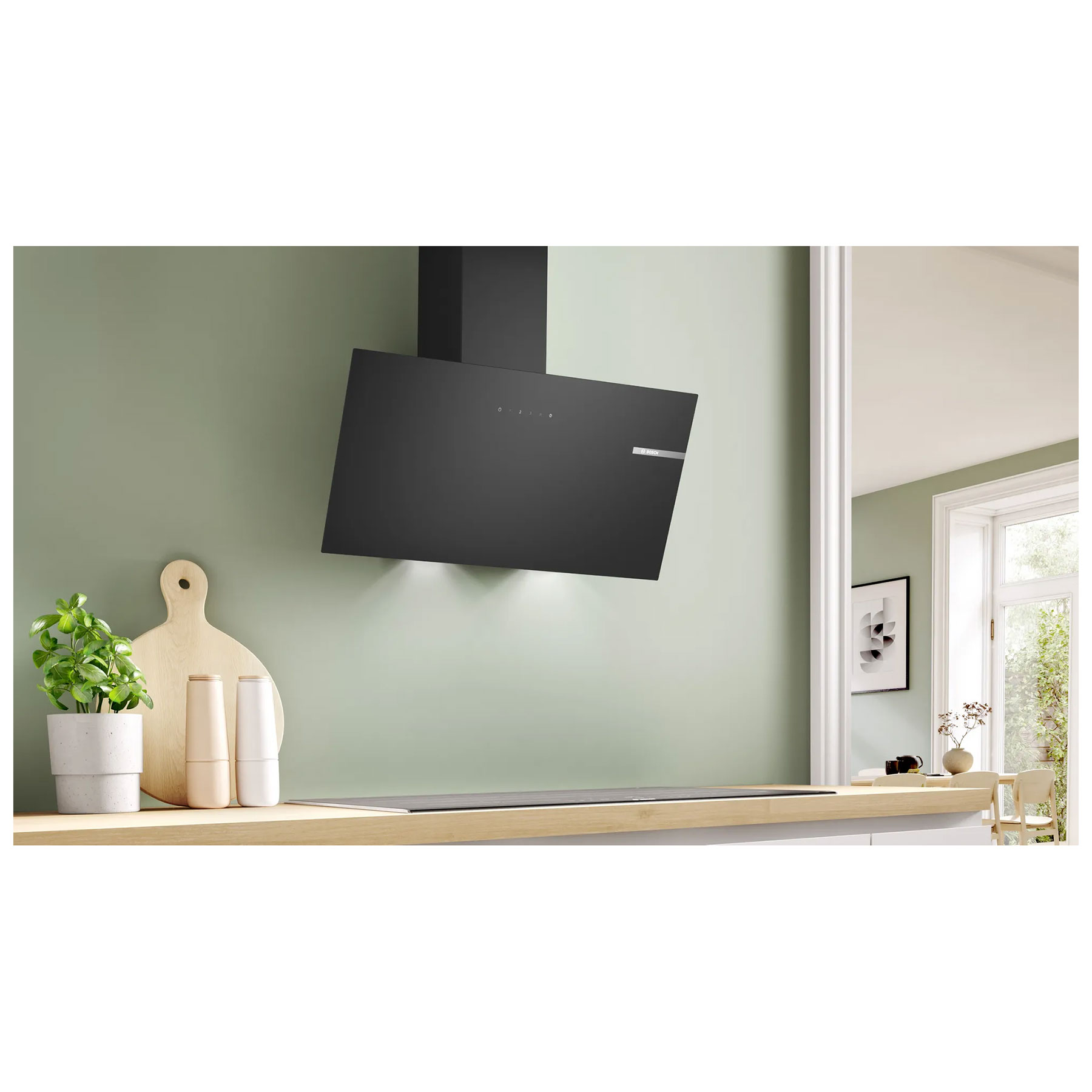 Bosch DWK85DK60B Series 2 80cm Angled Chimney Hood in Black Glass, photo 5