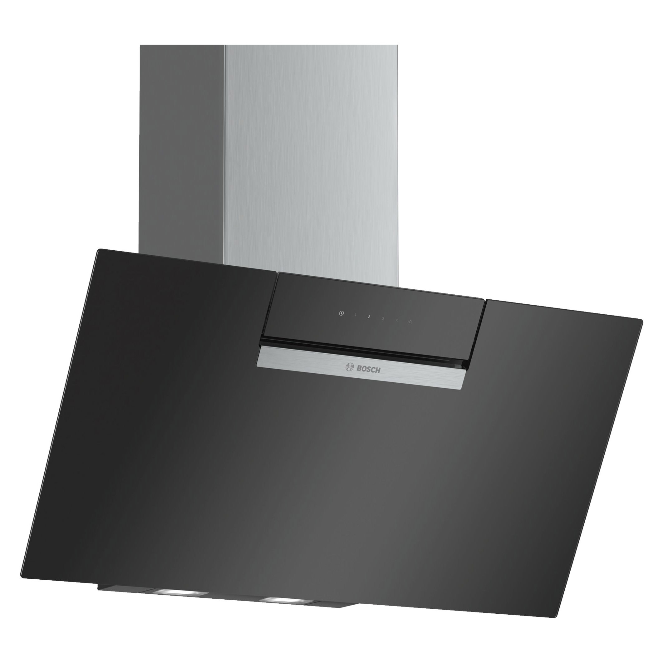 Image of Bosch DWK87EM60B Series 2 80cm Angled Chimney Hood in Black Glass