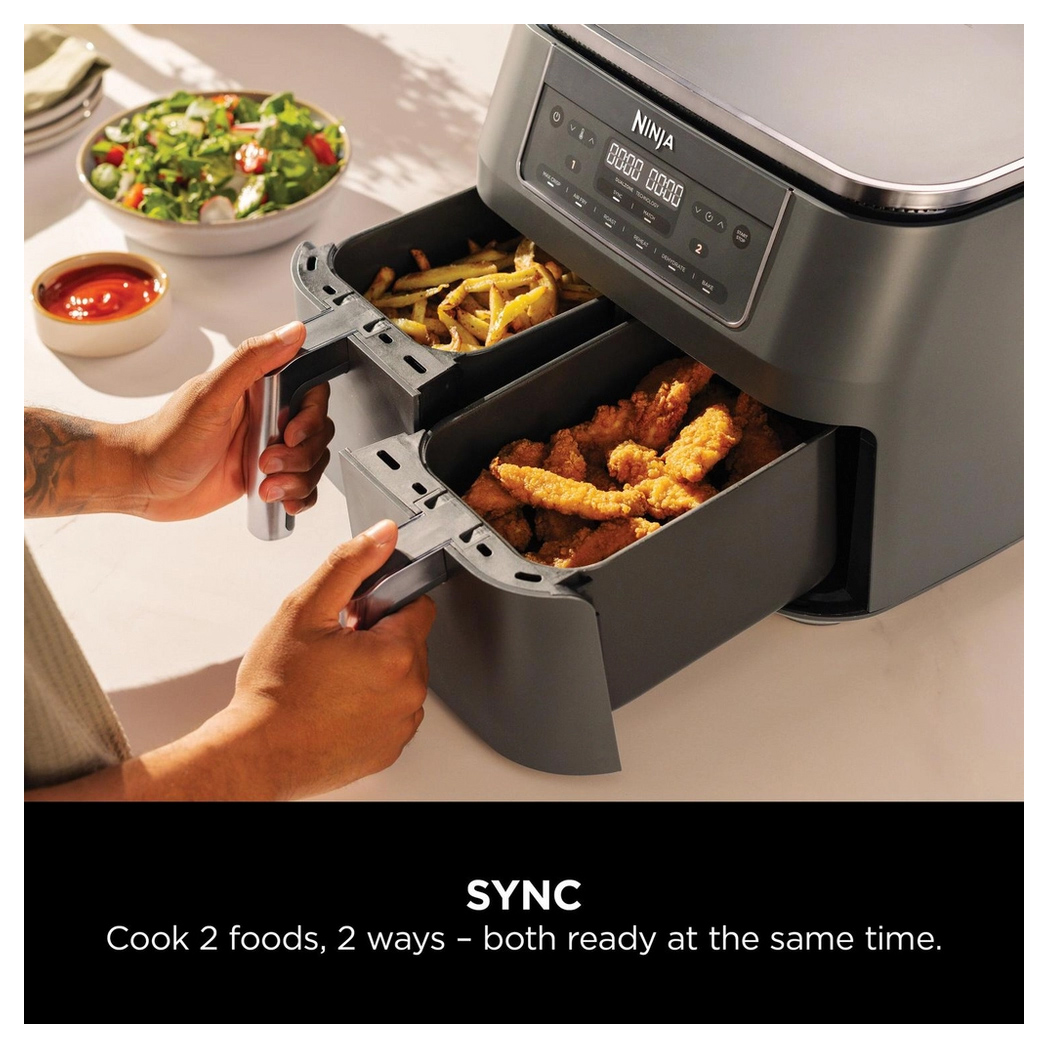 Ninja DZ300UK Ninja 7 6 litre 6 in 1 Dual Zone Air Fryer in Gun Metal, photo 3
