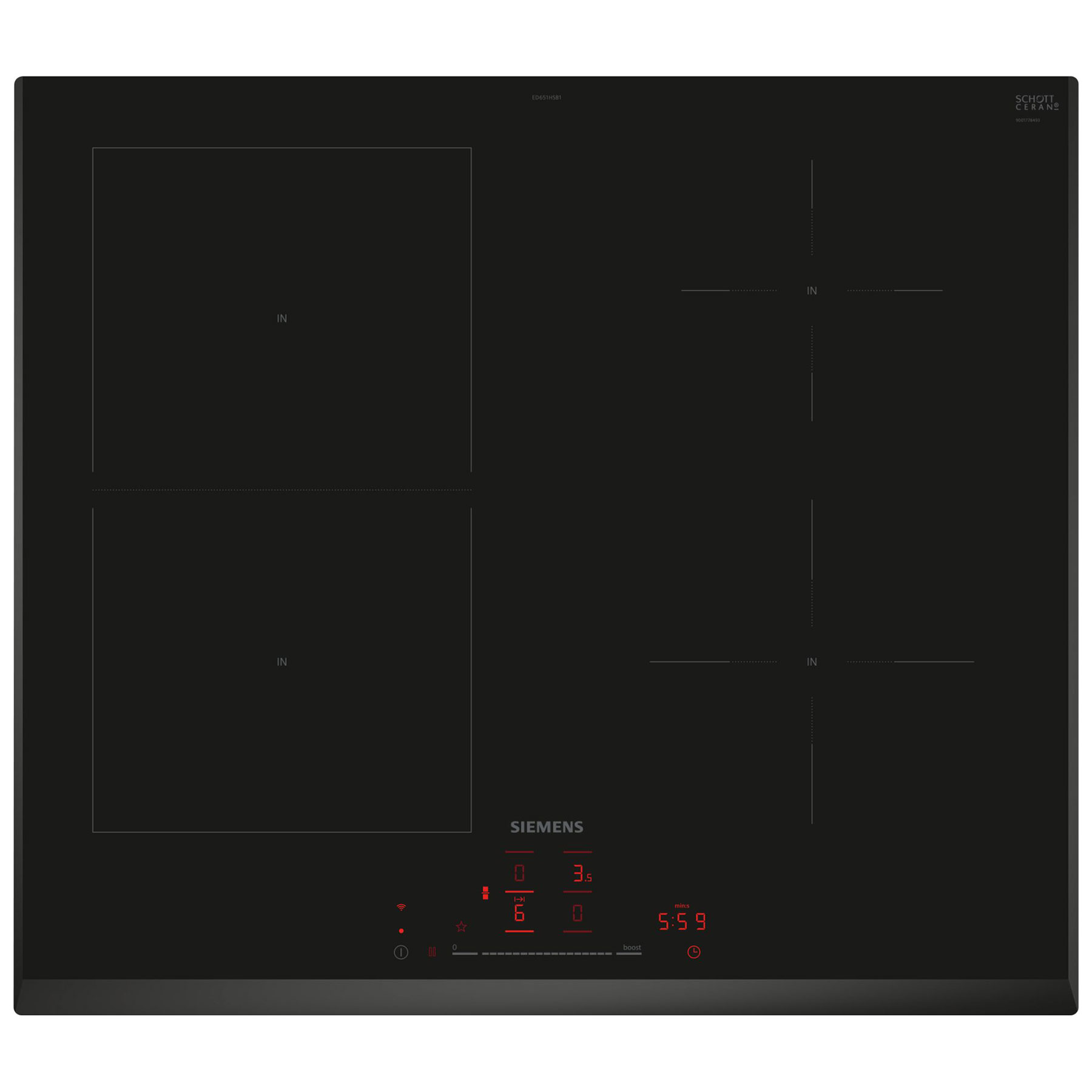 Siemens ED651HSB1E iQ500 60cm Built In FlexInduction Hob in Black
