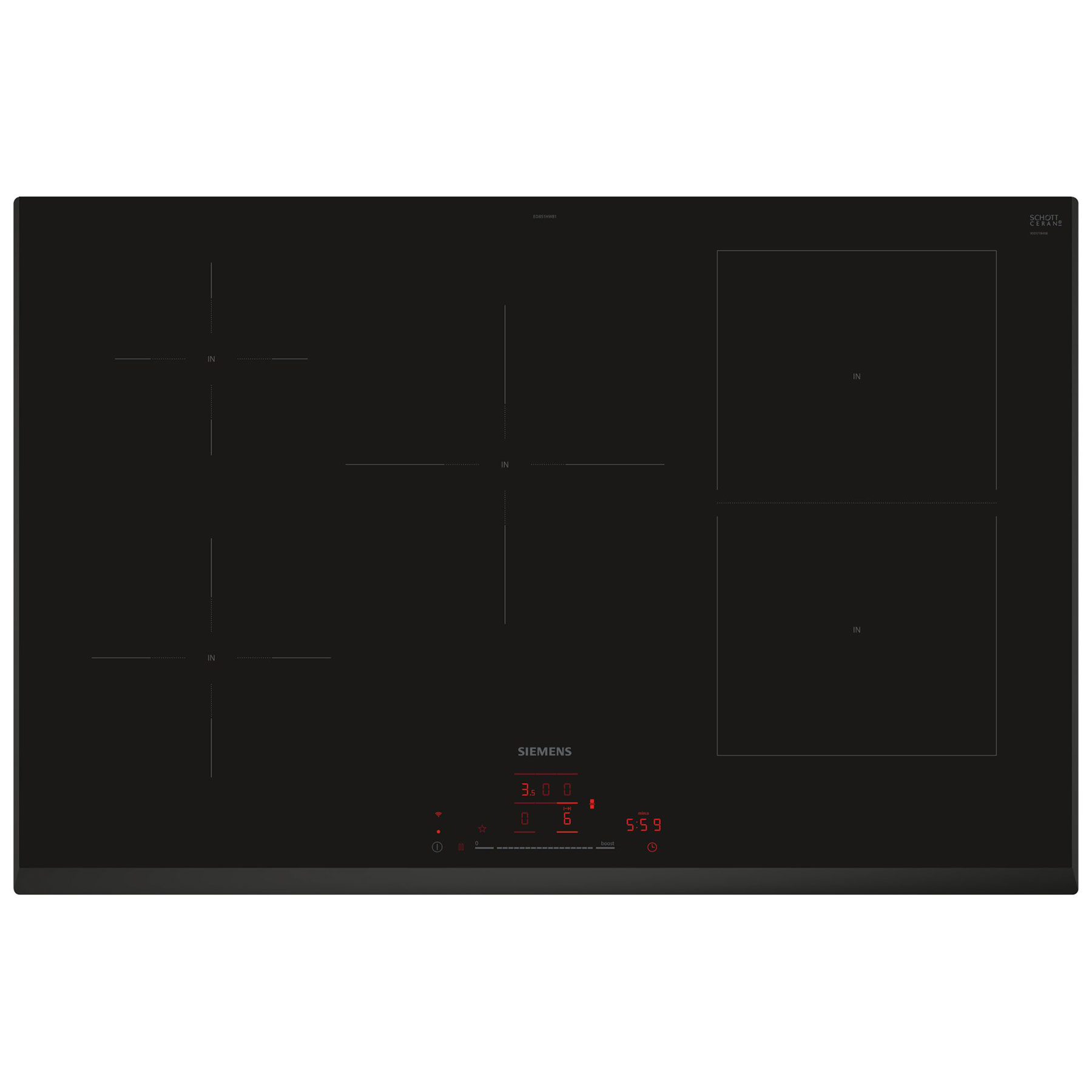 Siemens ED851HWB1E iQ500 80cm Built In FlexInduction Hob in Black