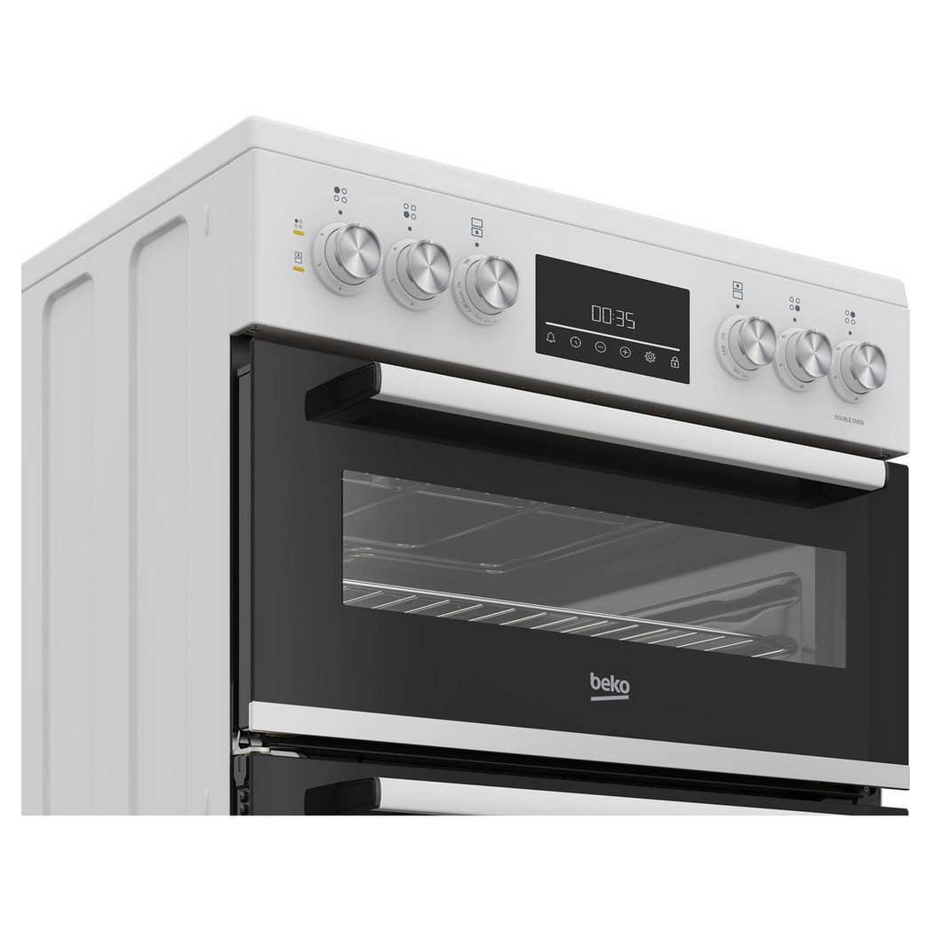 Beko EDC6731W 60cm Double Oven Electric Cooker in White Ceramic Hob, photo 3