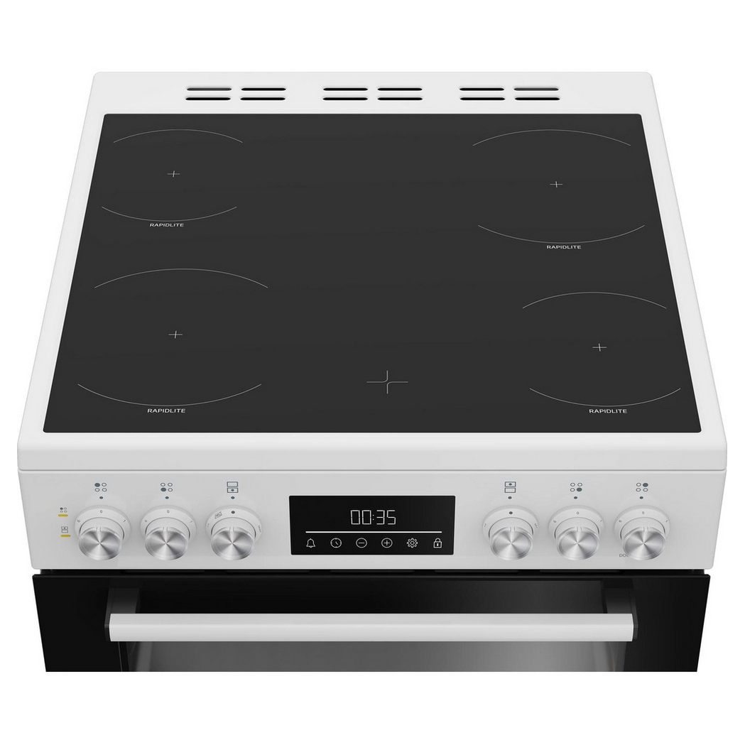Beko EDC6731W 60cm Double Oven Electric Cooker in White Ceramic Hob, photo 4