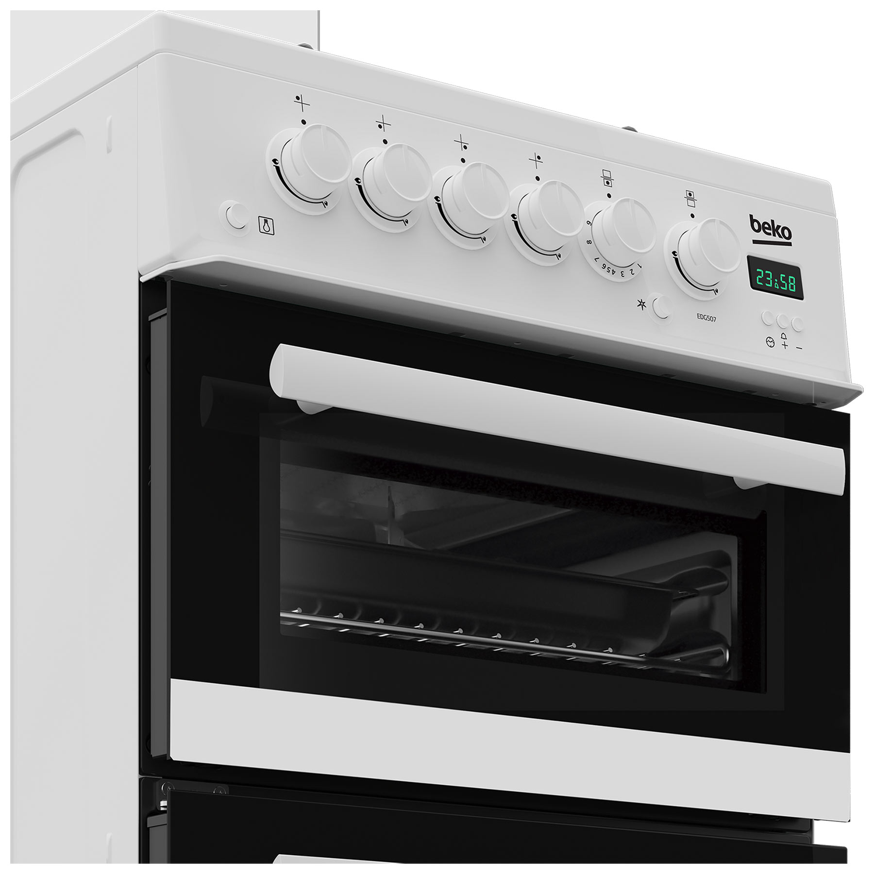 Beko EDG507W Freestanding Double Oven Gas Cooker with Gas Hob White, photo 4