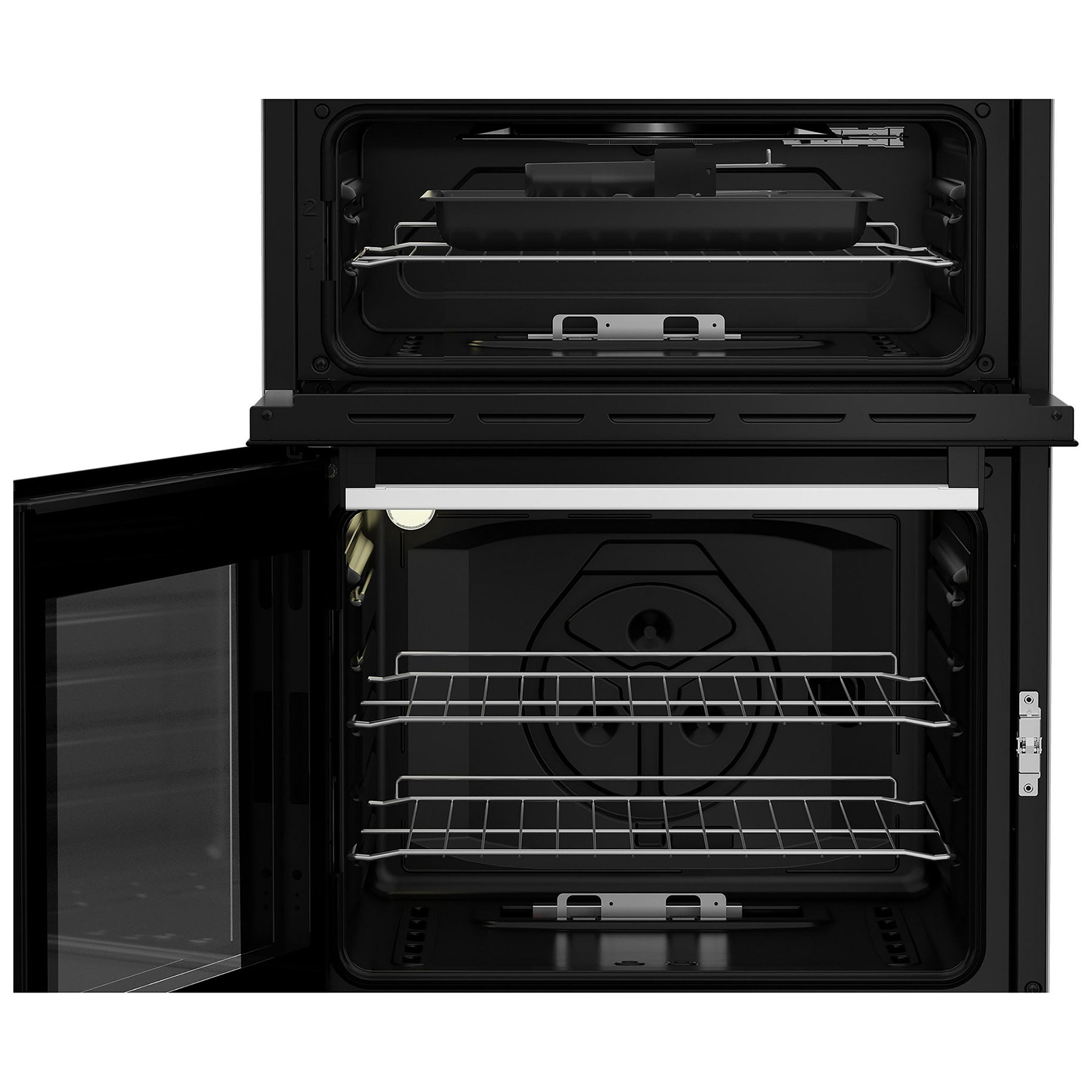 Beko EDG6231W 60cm Twin Cavity Gas Cooker with Enamel Hob White, photo 3