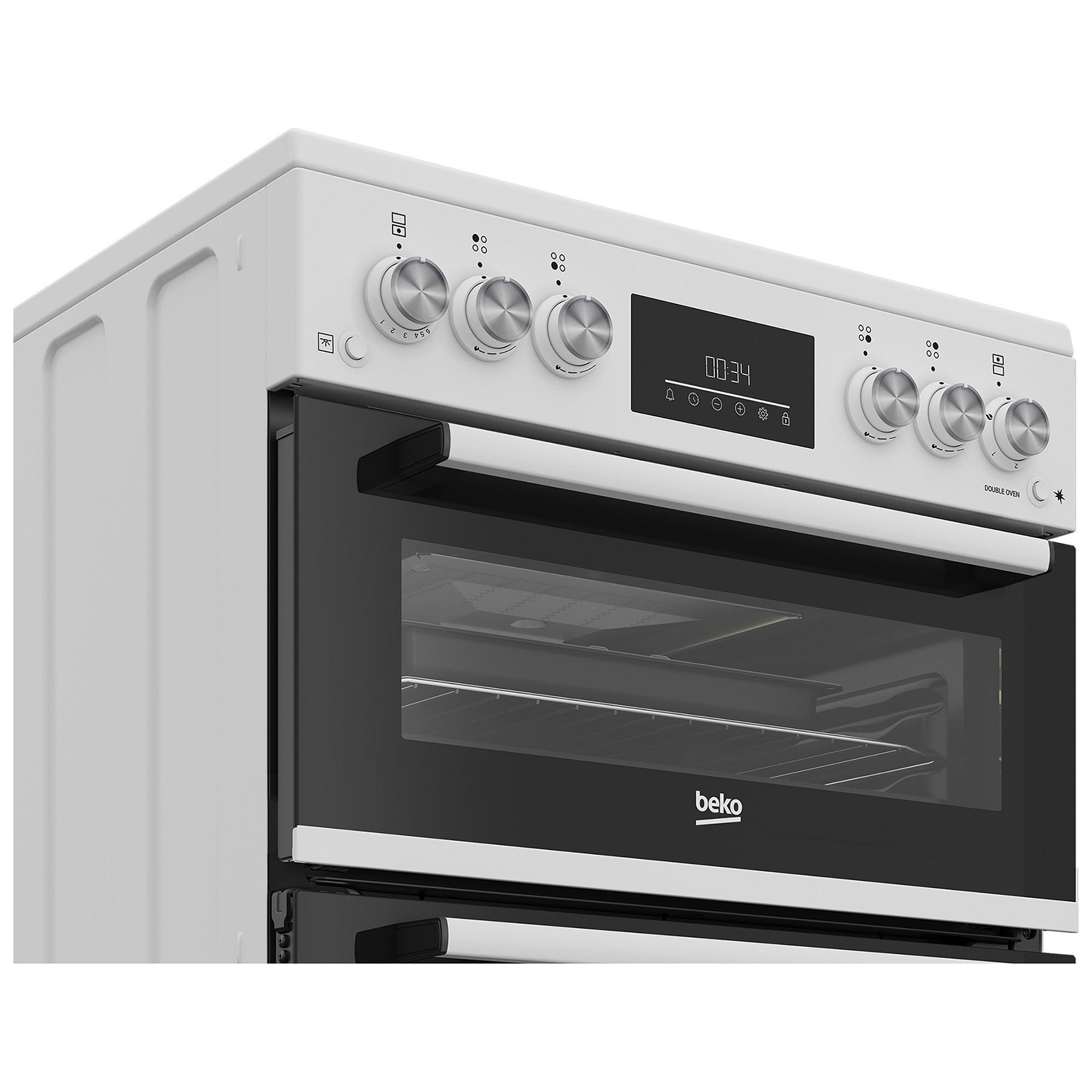 Beko EDG6231W 60cm Twin Cavity Gas Cooker with Enamel Hob White, photo 5