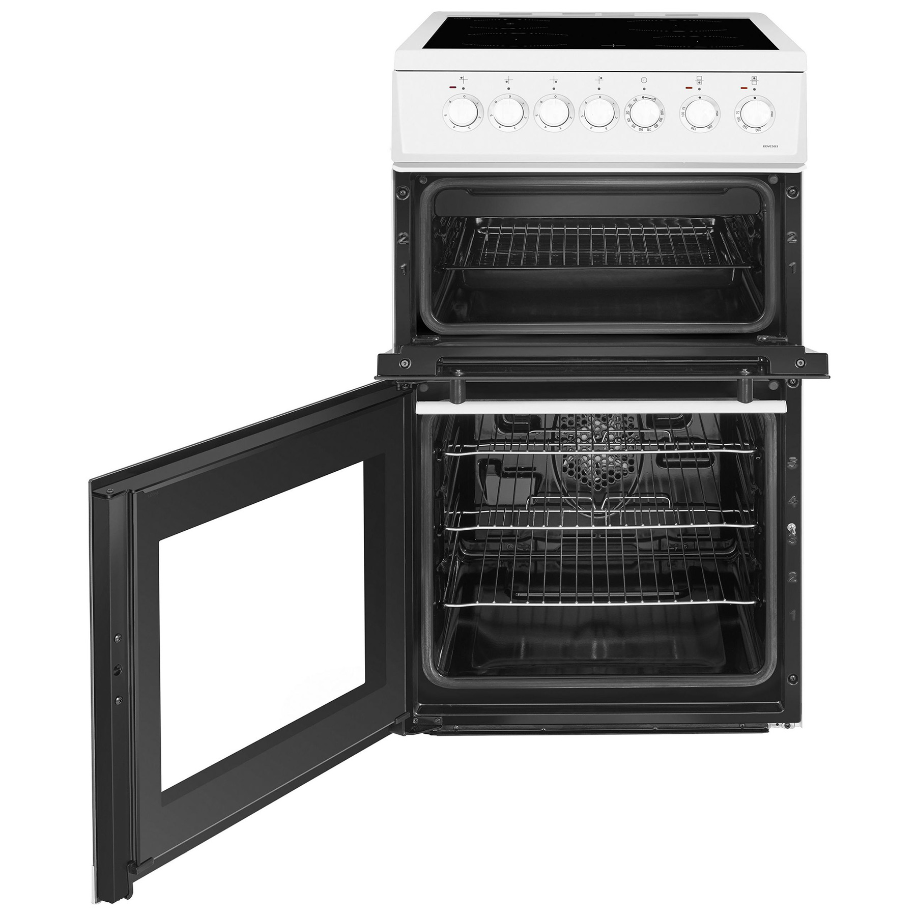 Beko EDVC503W 50cm Double Oven Electric Cooker in White Ceramic Hob, photo 2
