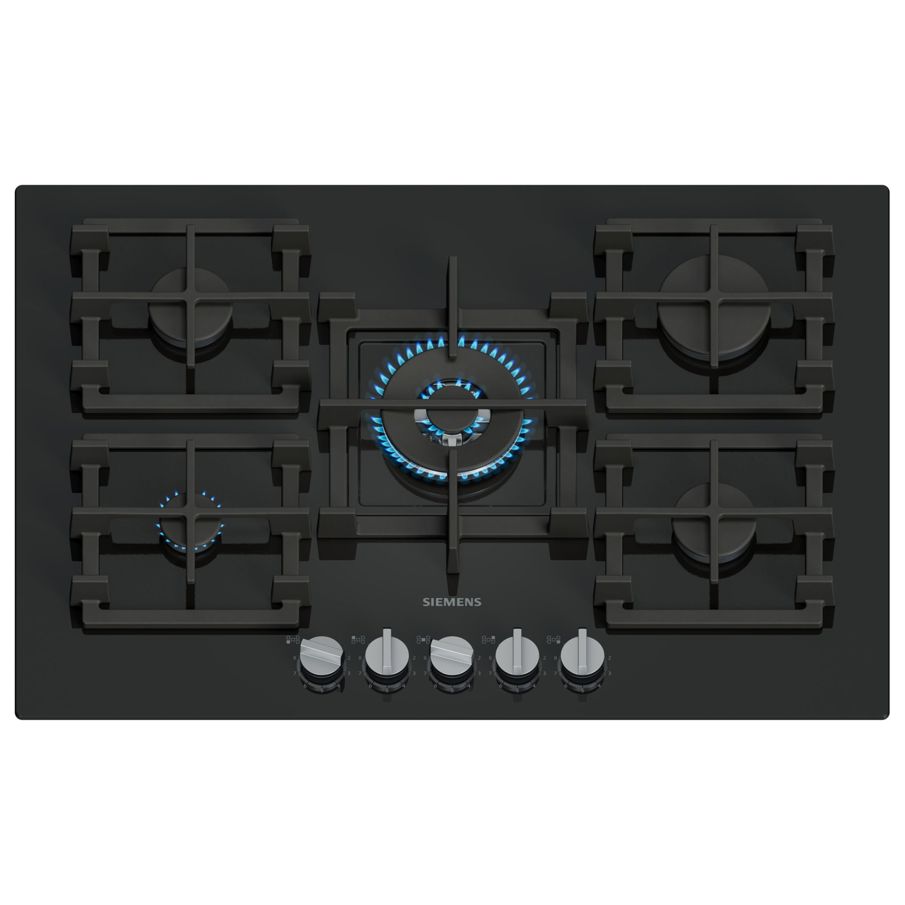 Siemens EP7A6QI40 IQ500 75cm 5 Burner Gas Hob in Black Glass 4 0 kW Wo