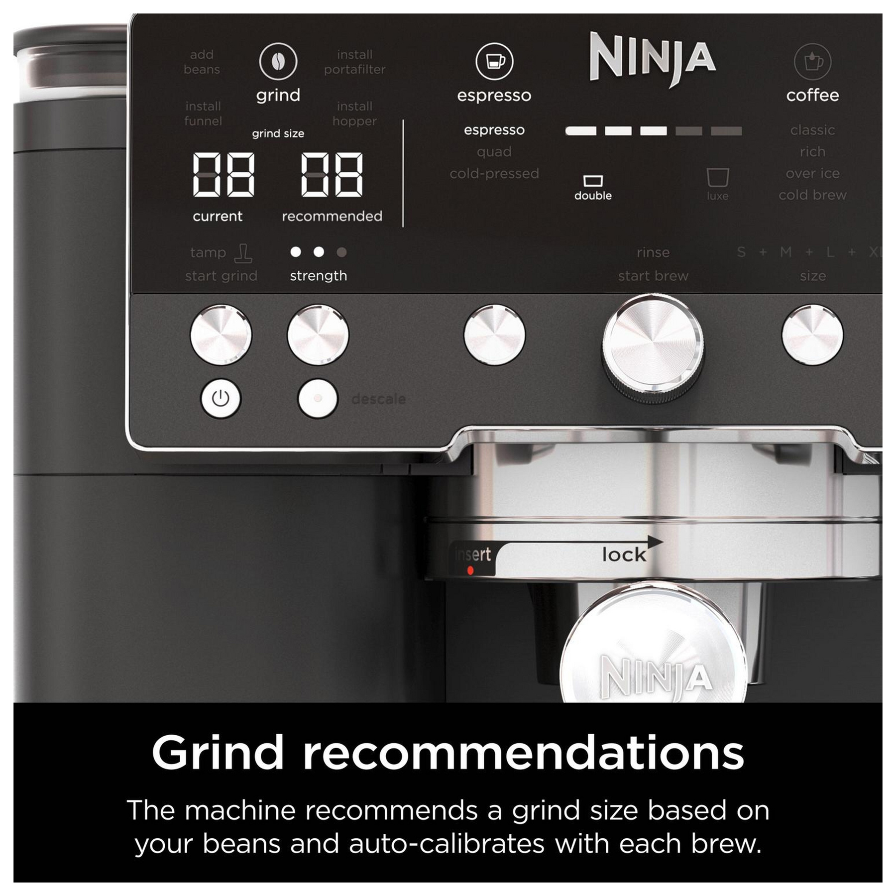 Ninja ES601UKBK Ninja Luxe Caf Premier Espresso Machine in Midnight Bl, photo 4