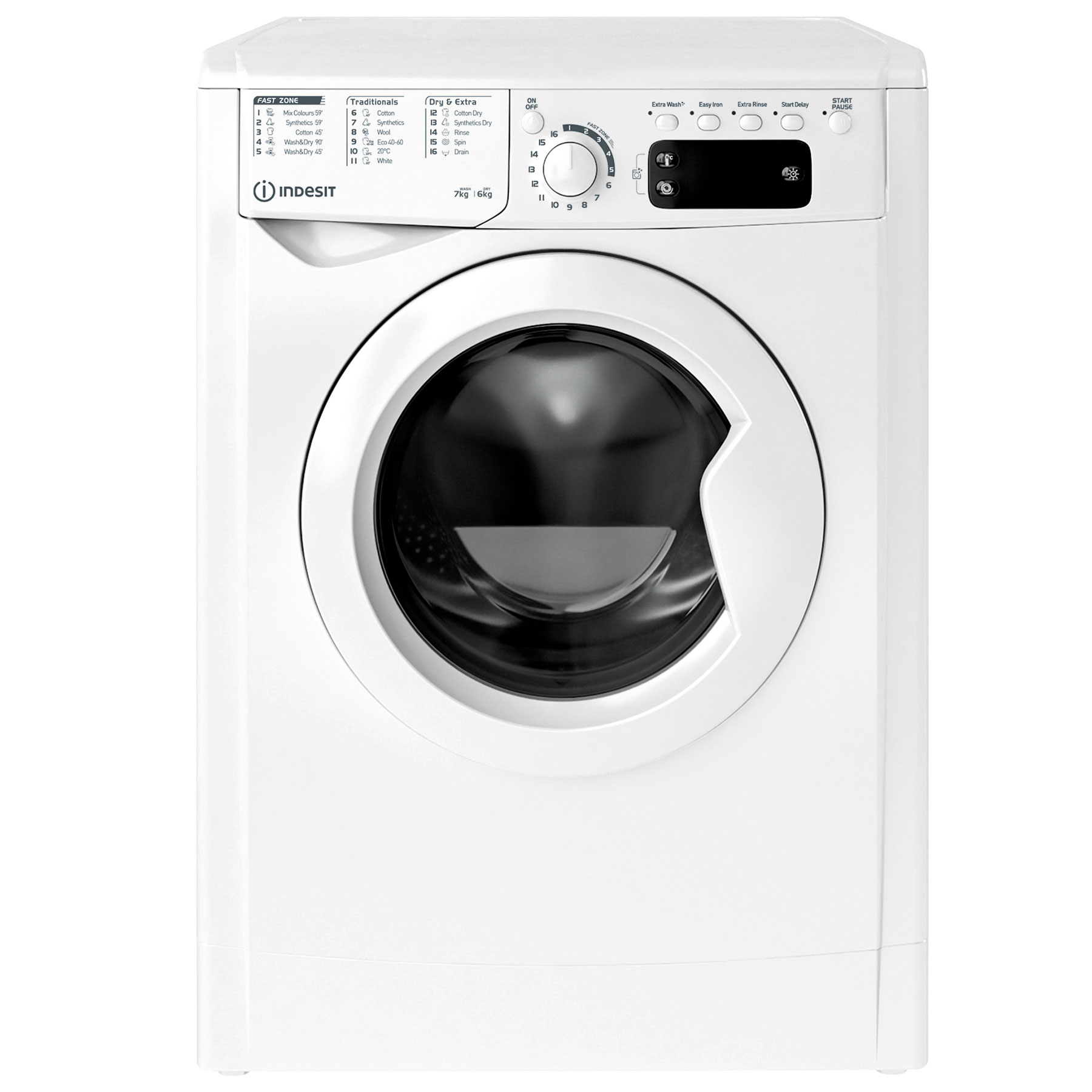 indesit ewde761483w washer dryer in white 1400rpm 7kg 6kg d rated