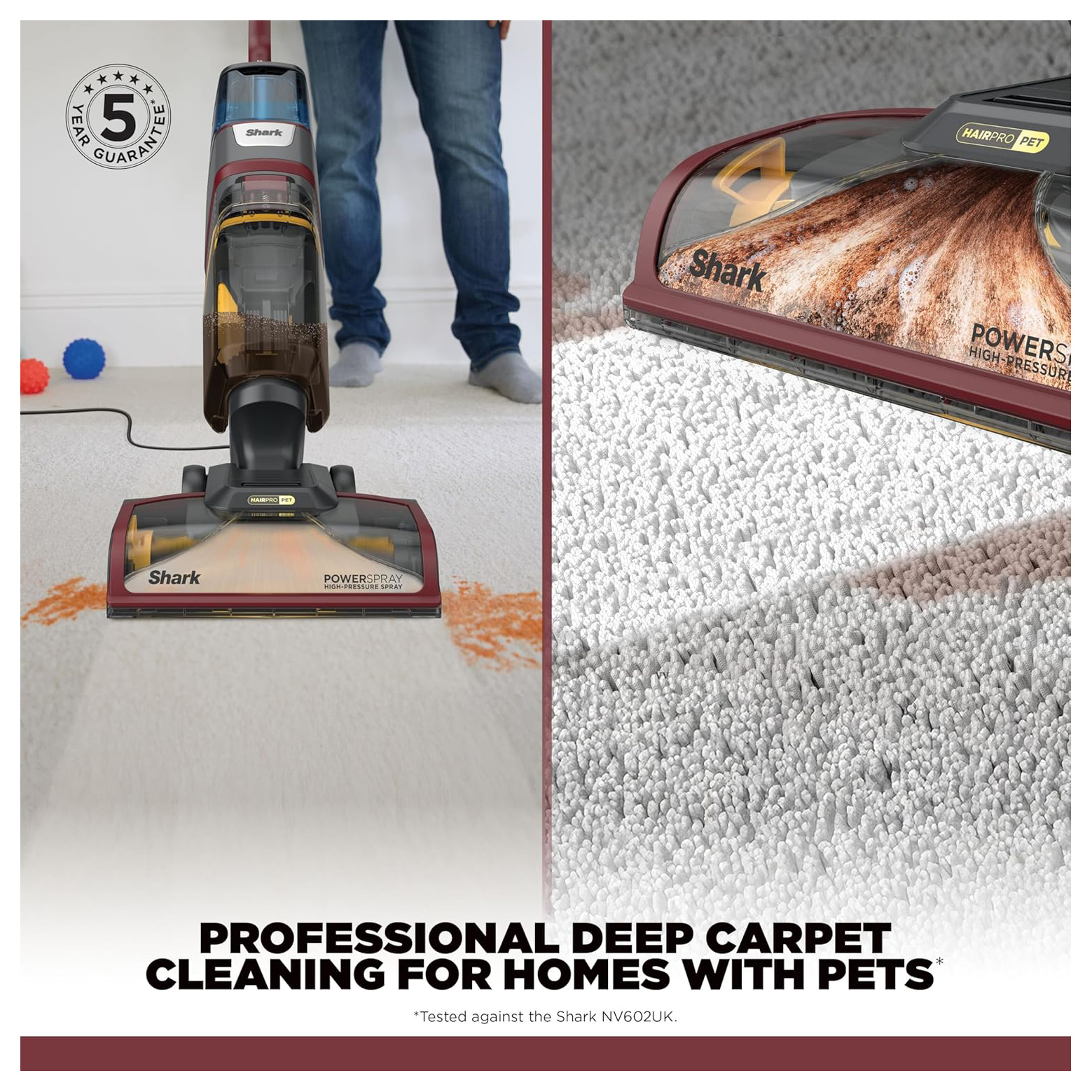 Shark EX220UK CarpetXpert HairPro Pet Deep Carpet Cleaner in Grey Burg, photo 2