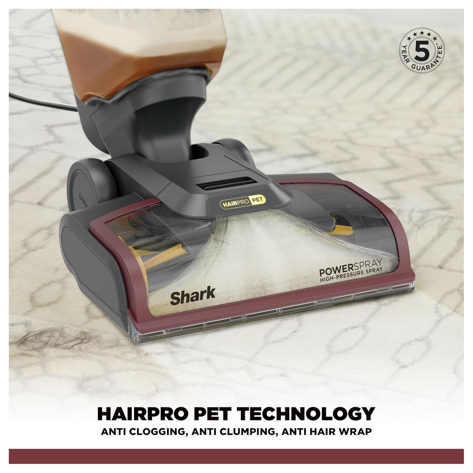 Shark EX220UK CarpetXpert HairPro Pet Deep Carpet Cleaner in Grey Burg, photo 4