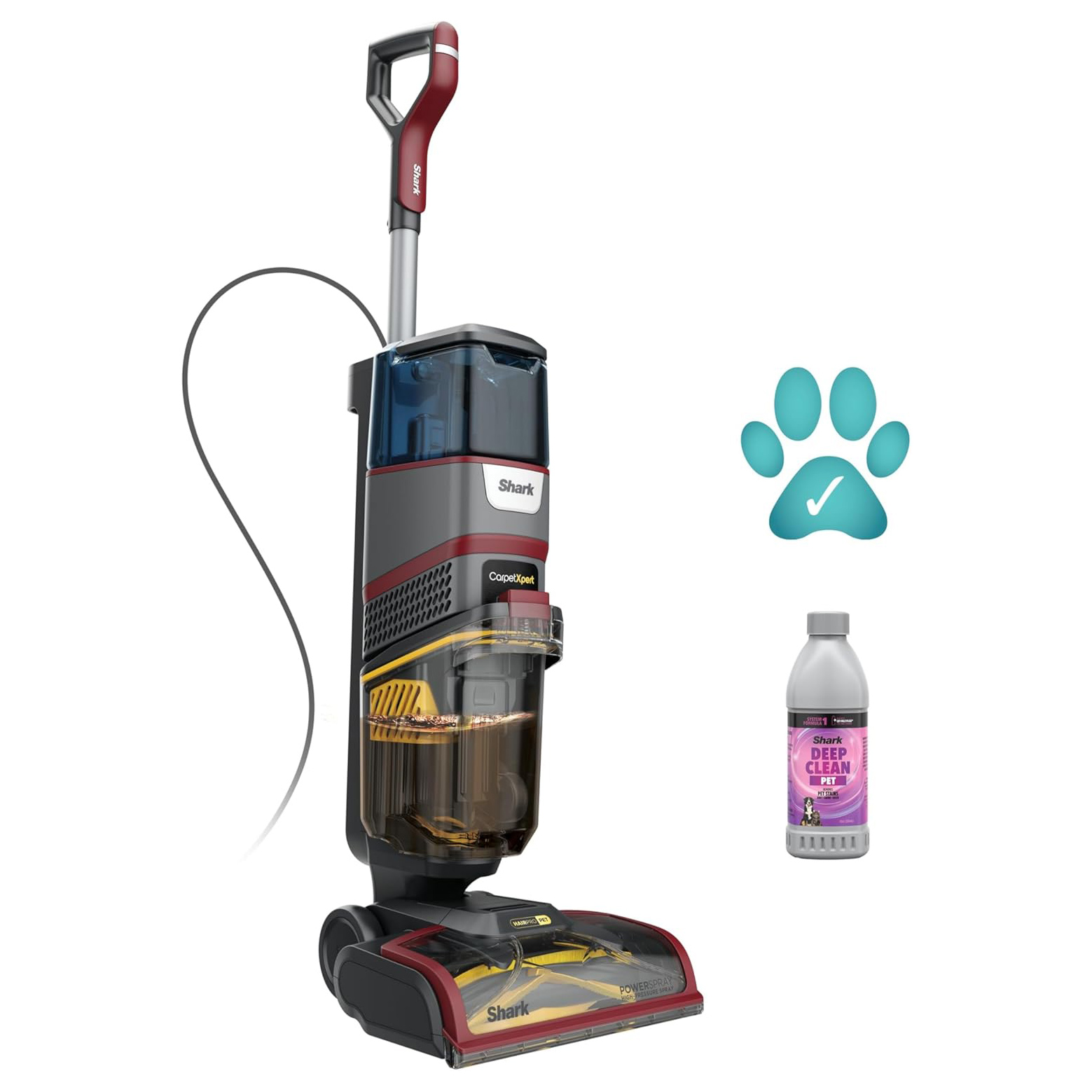 Shark EX220UK CarpetXpert HairPro Pet Deep Carpet Cleaner in Grey Burg