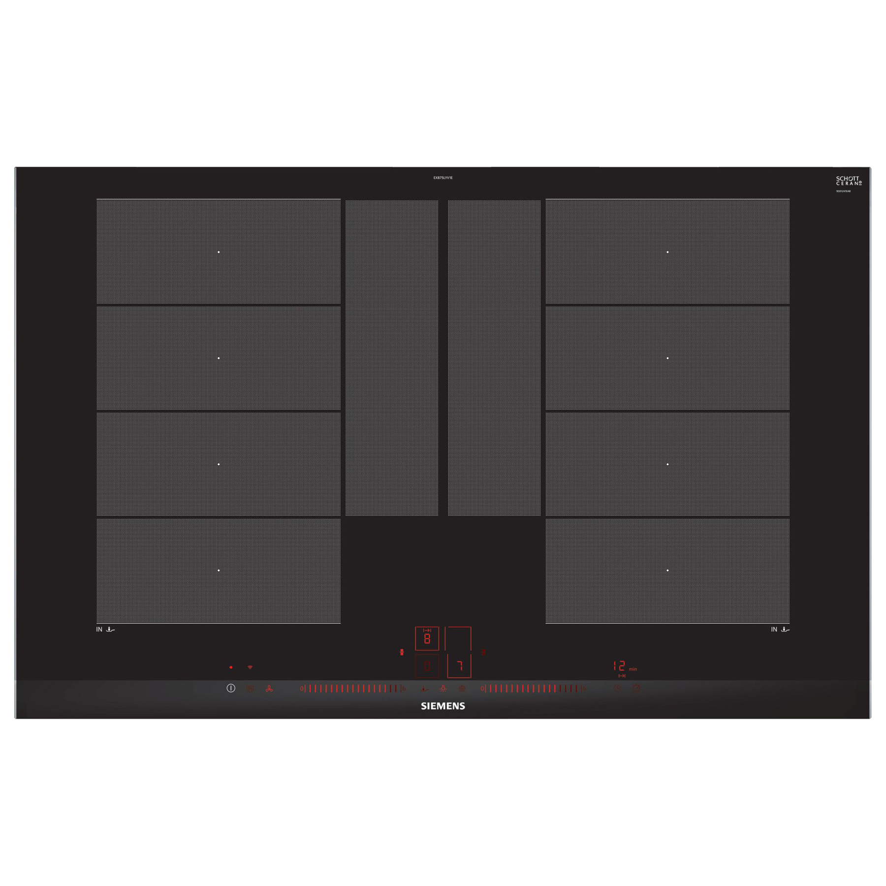 Siemens EX875LYV1E iQ700 80cm 4 Zone Induction Hob in Black with Home