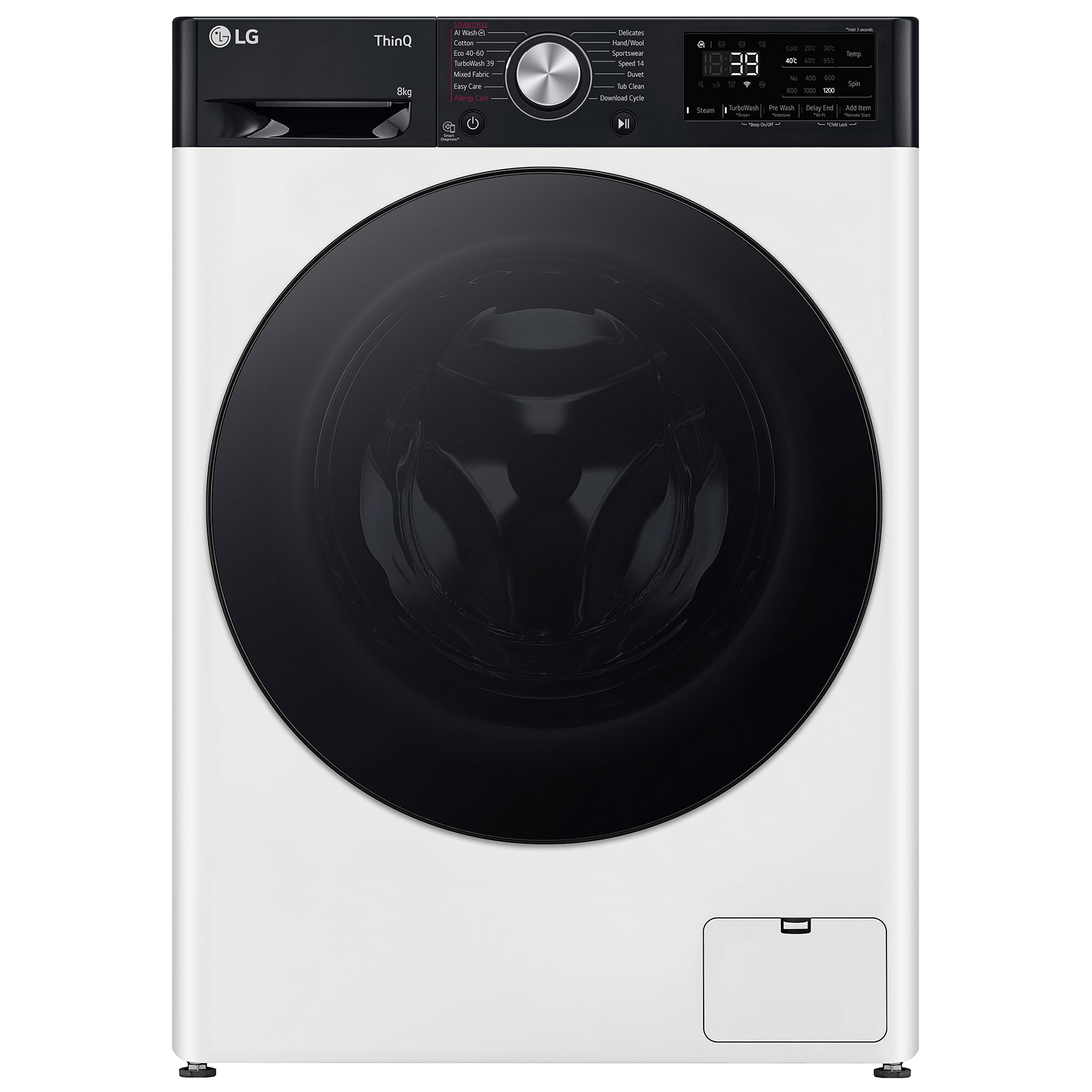 Image of LG F2Y708WBTN1 Washing Machine in White 1200rpm 8kg A Rated Wi Fi