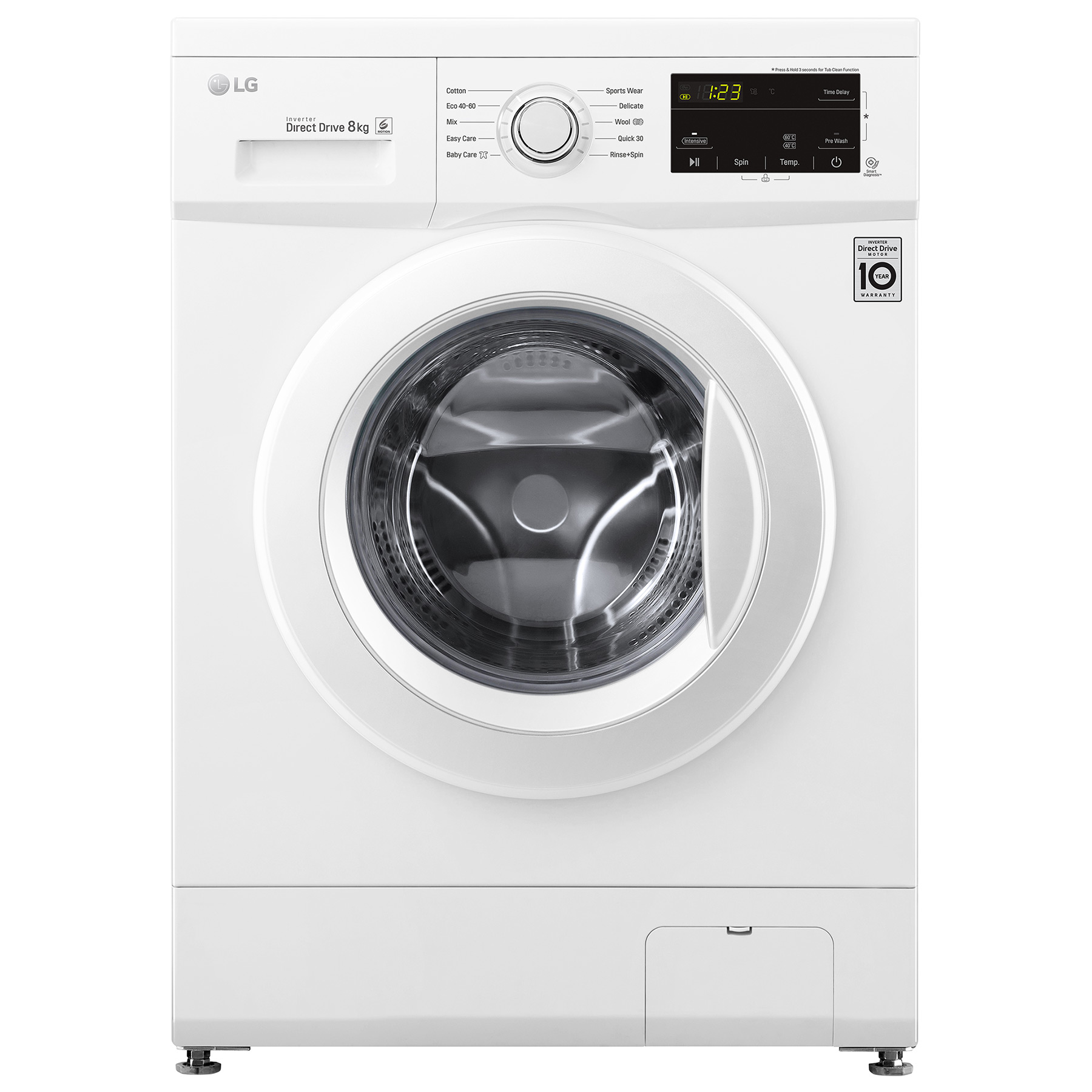 Image of LG F4MT08WE Washing Machine in White 1400rpm 8kg D Rated