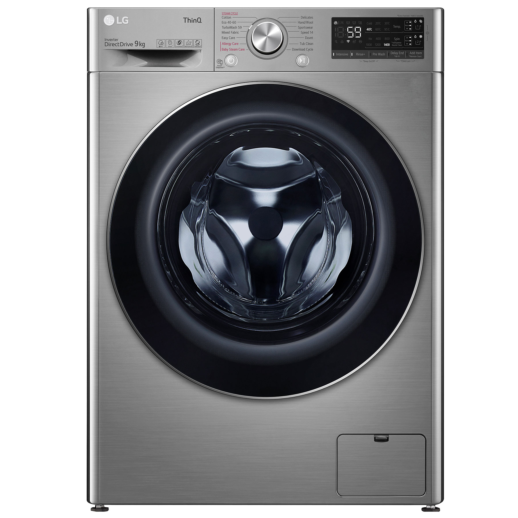 Image of LG F4V709STSA Washing Machine in Graphite 1400rpm 9kg B Rated