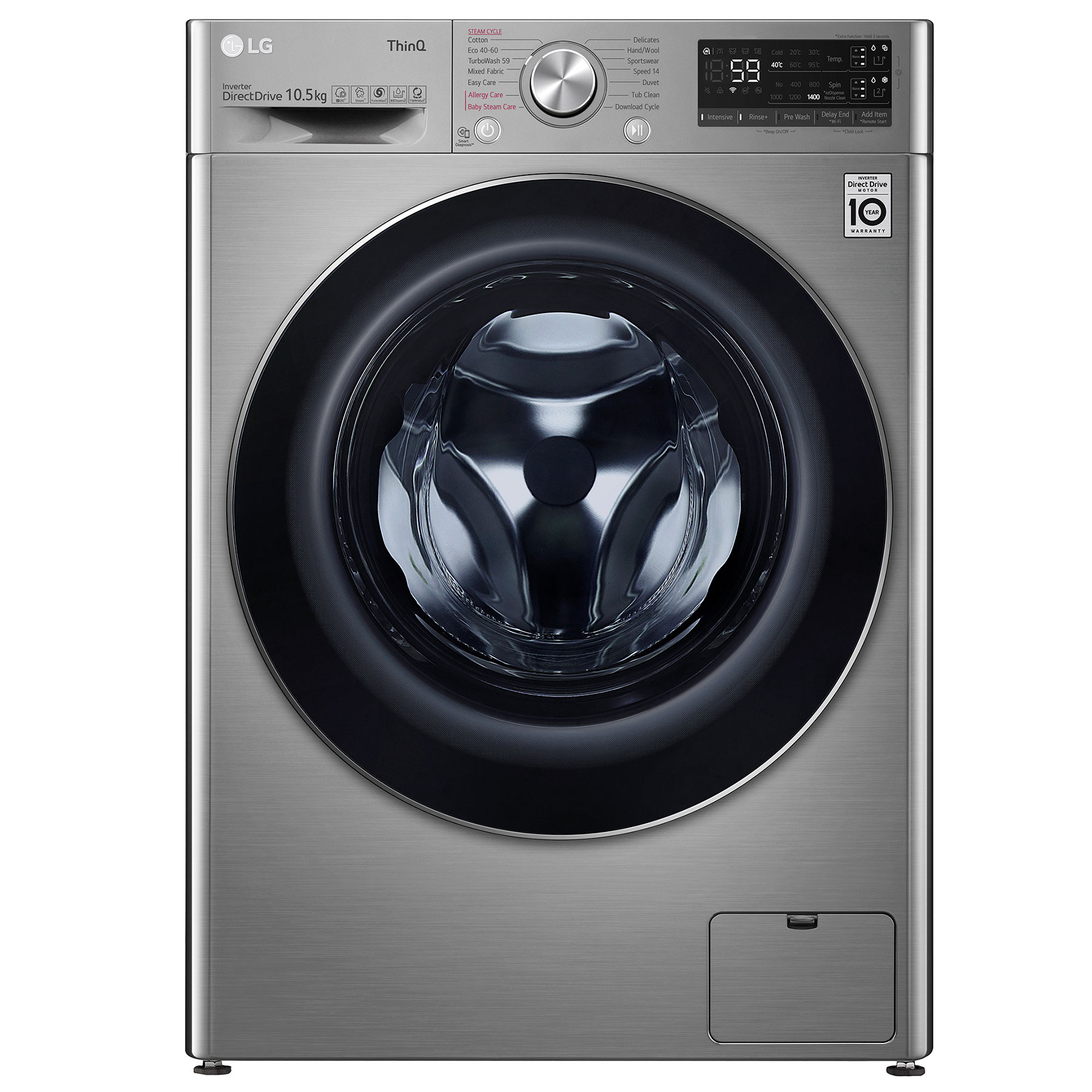 LG F4V710STSA Washing Machine in Graphite 1400rpm 10 5kg B Rated