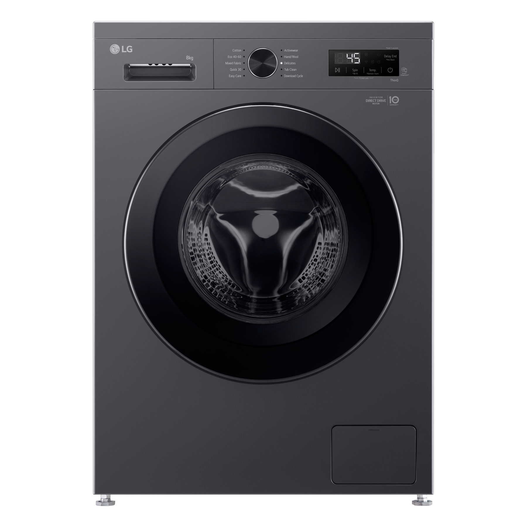 LG F4X1008NMK 8kg 1400 Spin Washing Machine in Middle Black A Rated 6