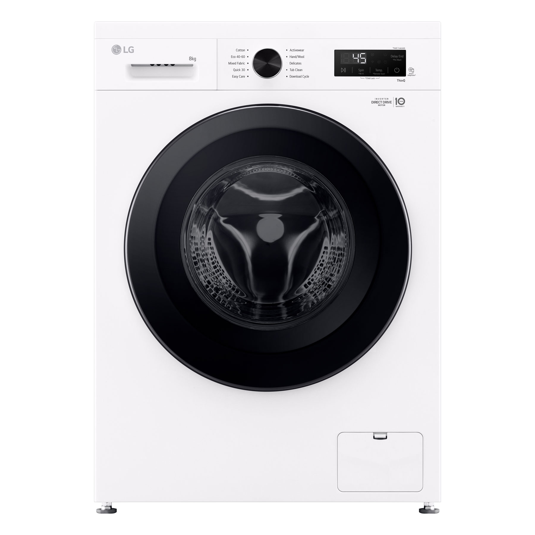LG F4X1008NWK 8kg 1400 Spin Washing Machine in Essence White A Rated 6