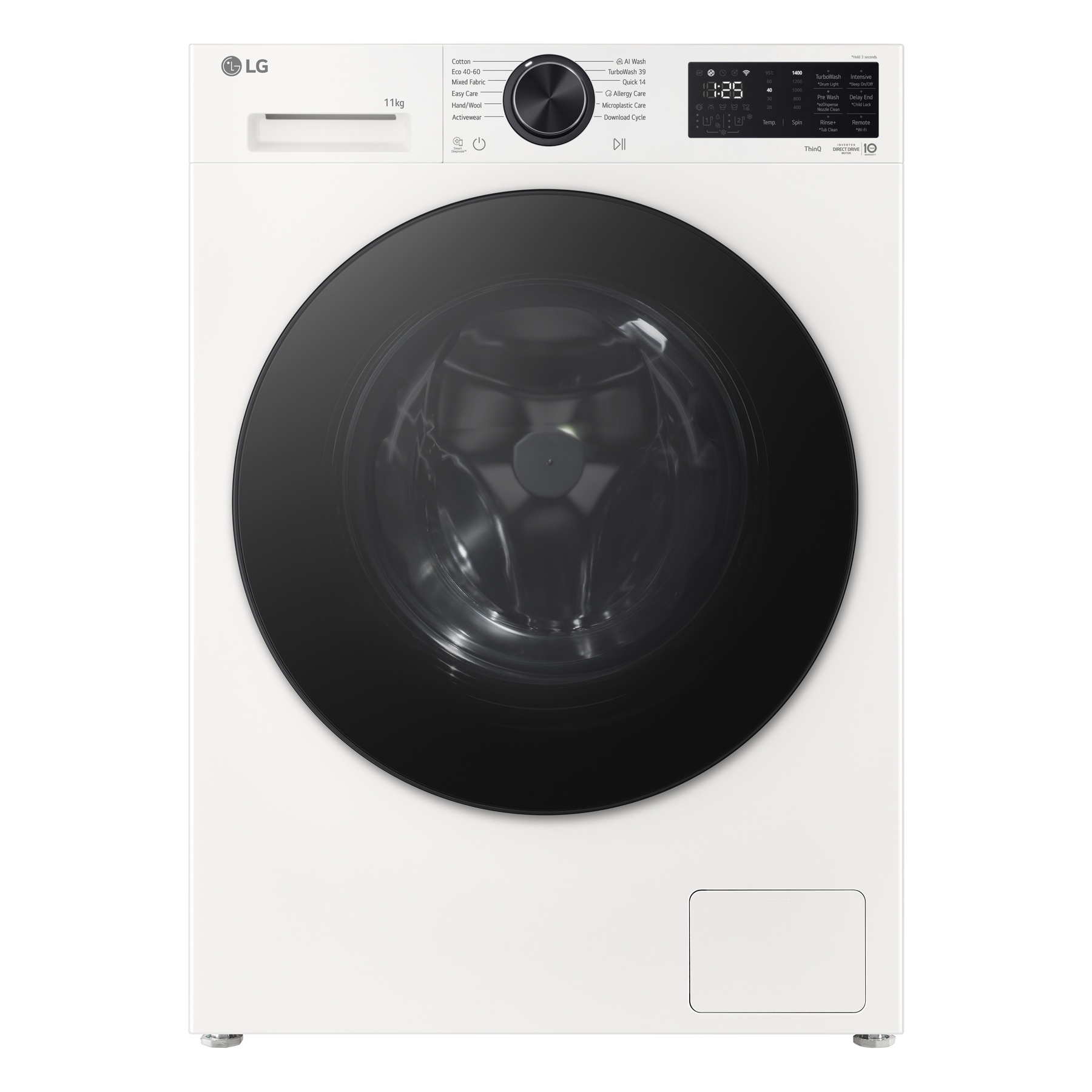 LG F4X5011TWB 11kg 1400 Spin Washing Machine in TBC for Colour A Rated